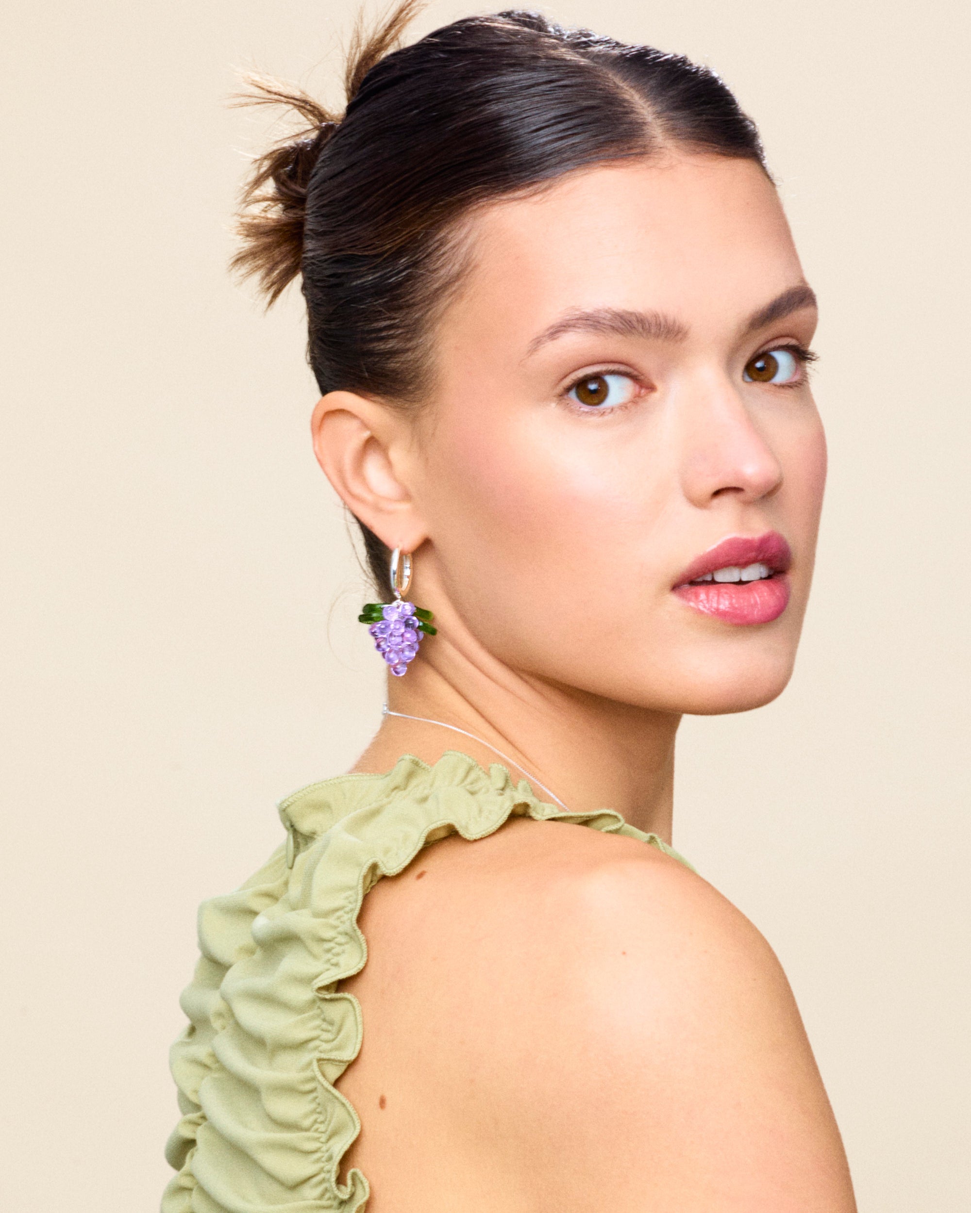 Lavender Jelly Earrings in Silver