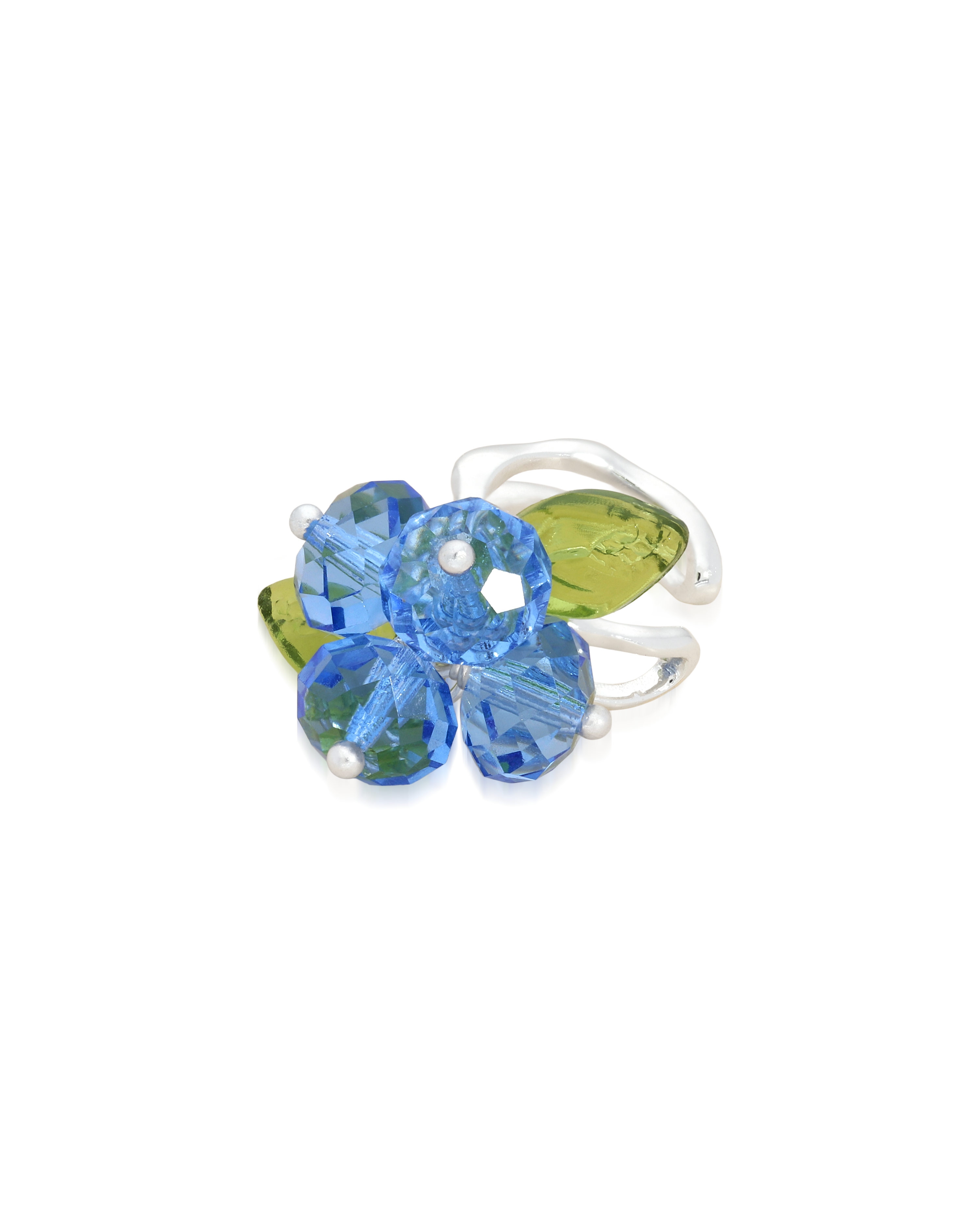 Blueberry Romance Earcuff in Silver