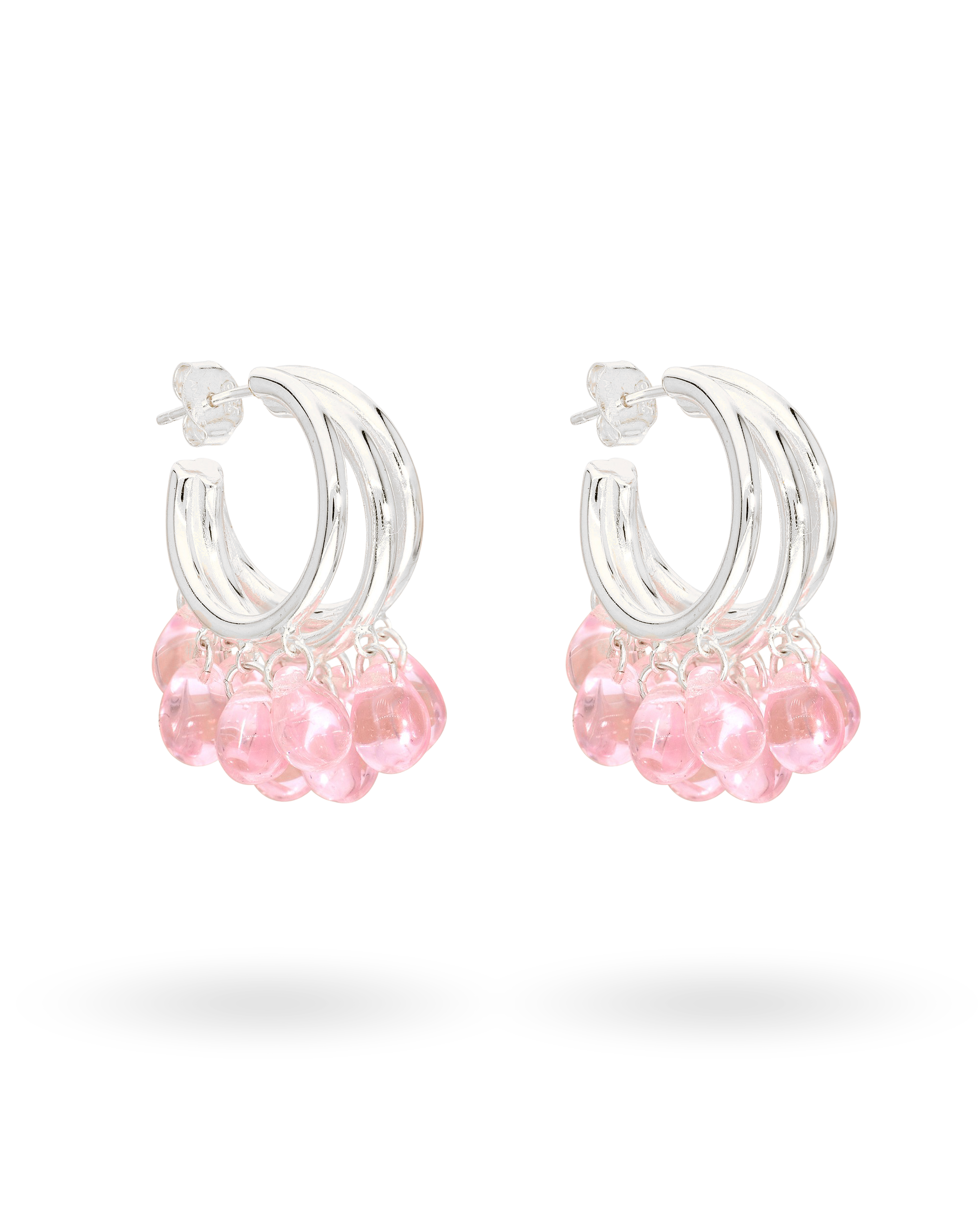 Fluffy Muffin Earrings in Silver