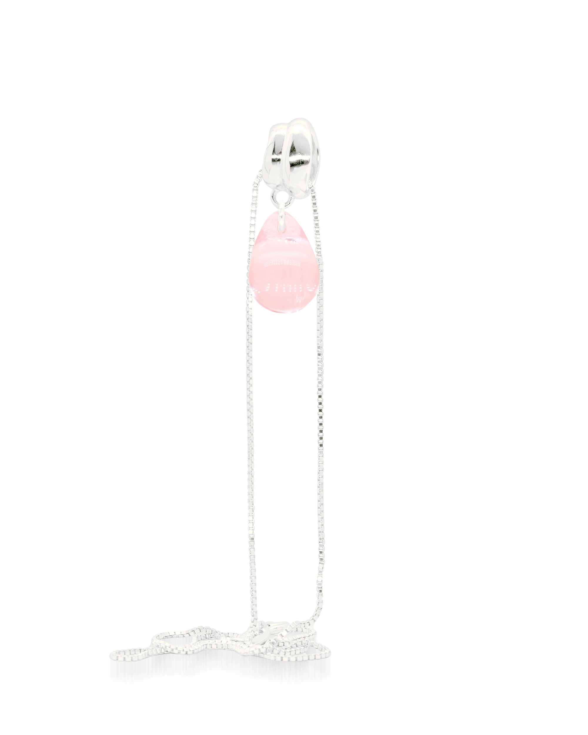 Sugar Drop Pink Necklace in Silver