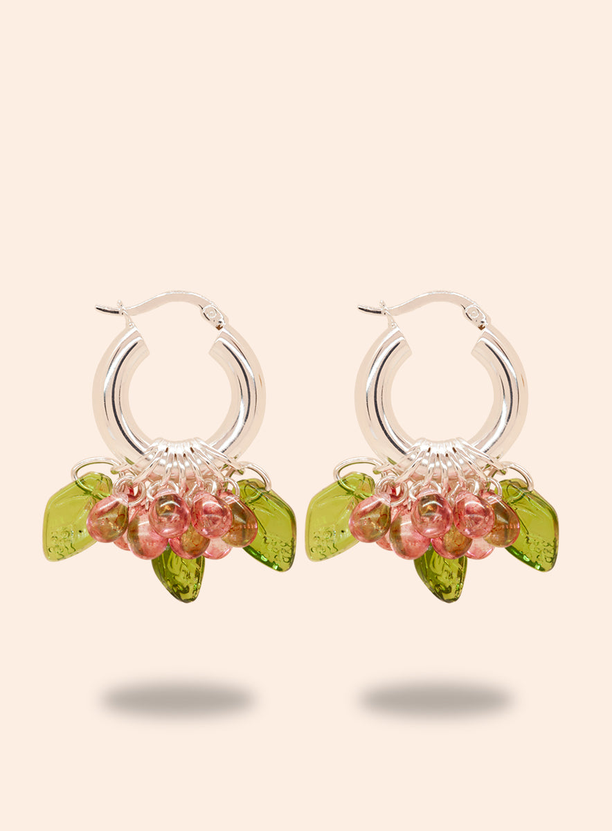 Cranberry Queen in Silver Earrings Annele ANNELE