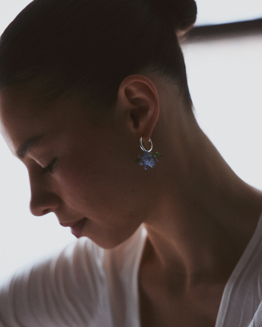 Mini Blueberry Jam Earrings in Silver