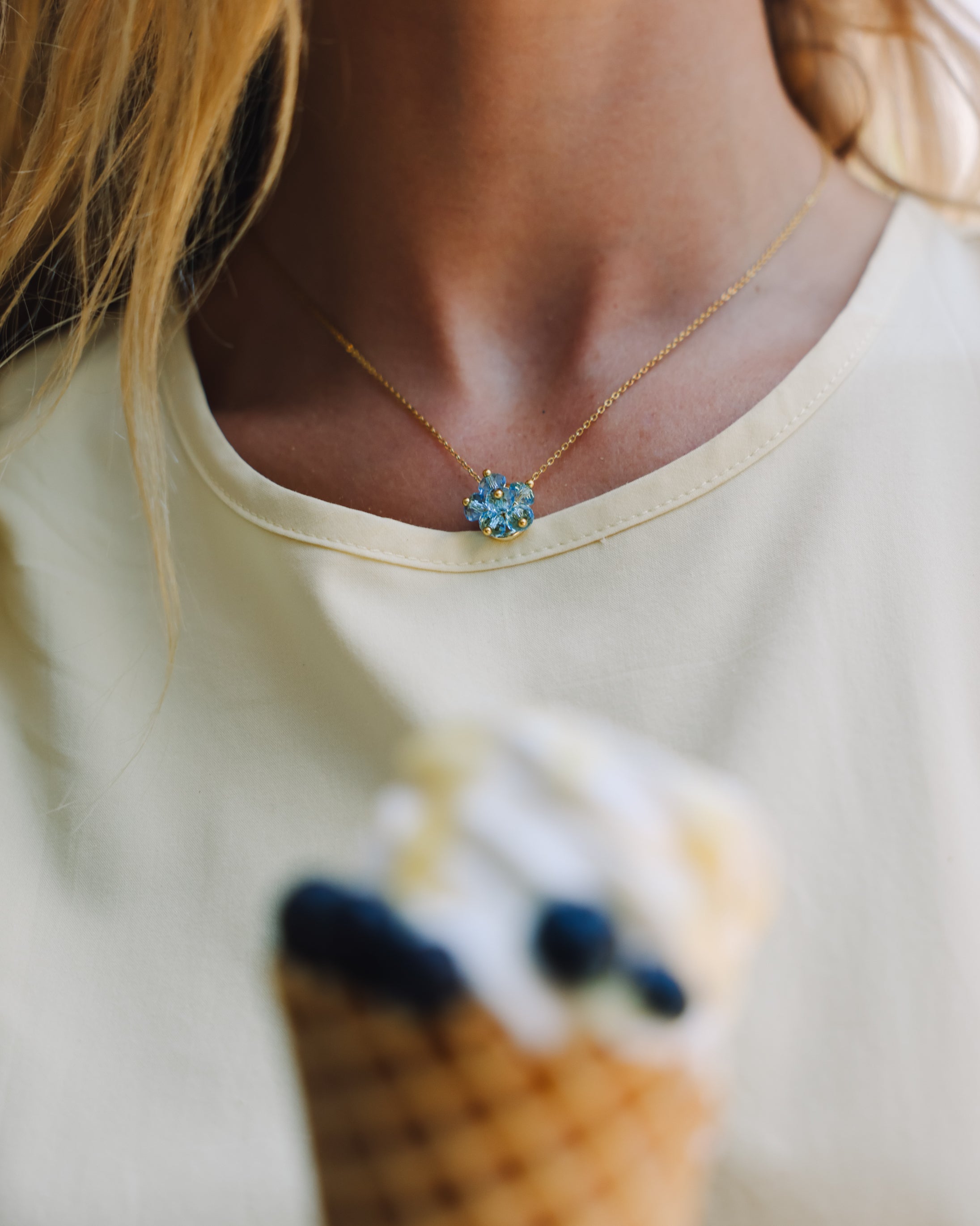 Aqua Cake Necklace