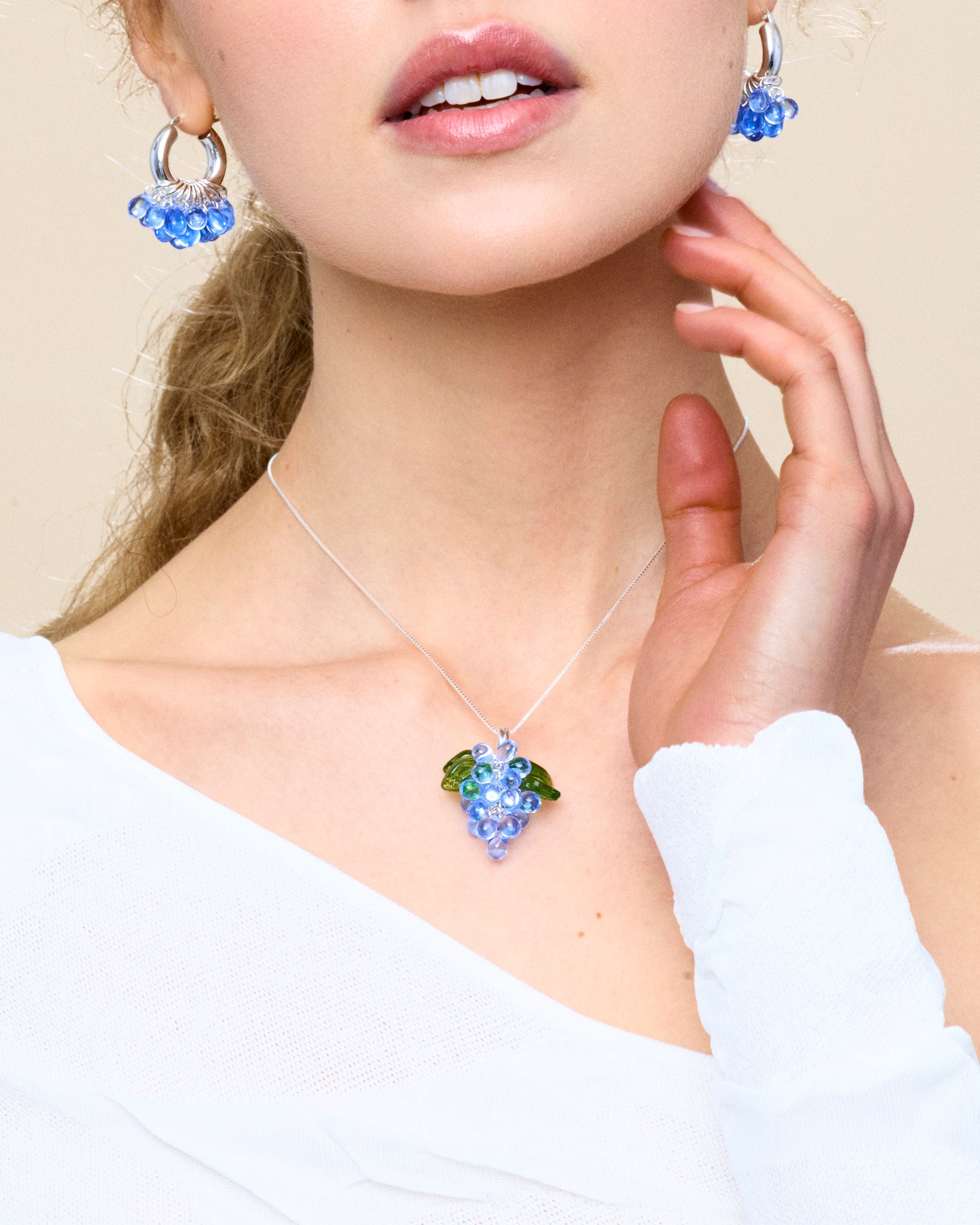 Blueberry Jelly Necklace in Silver