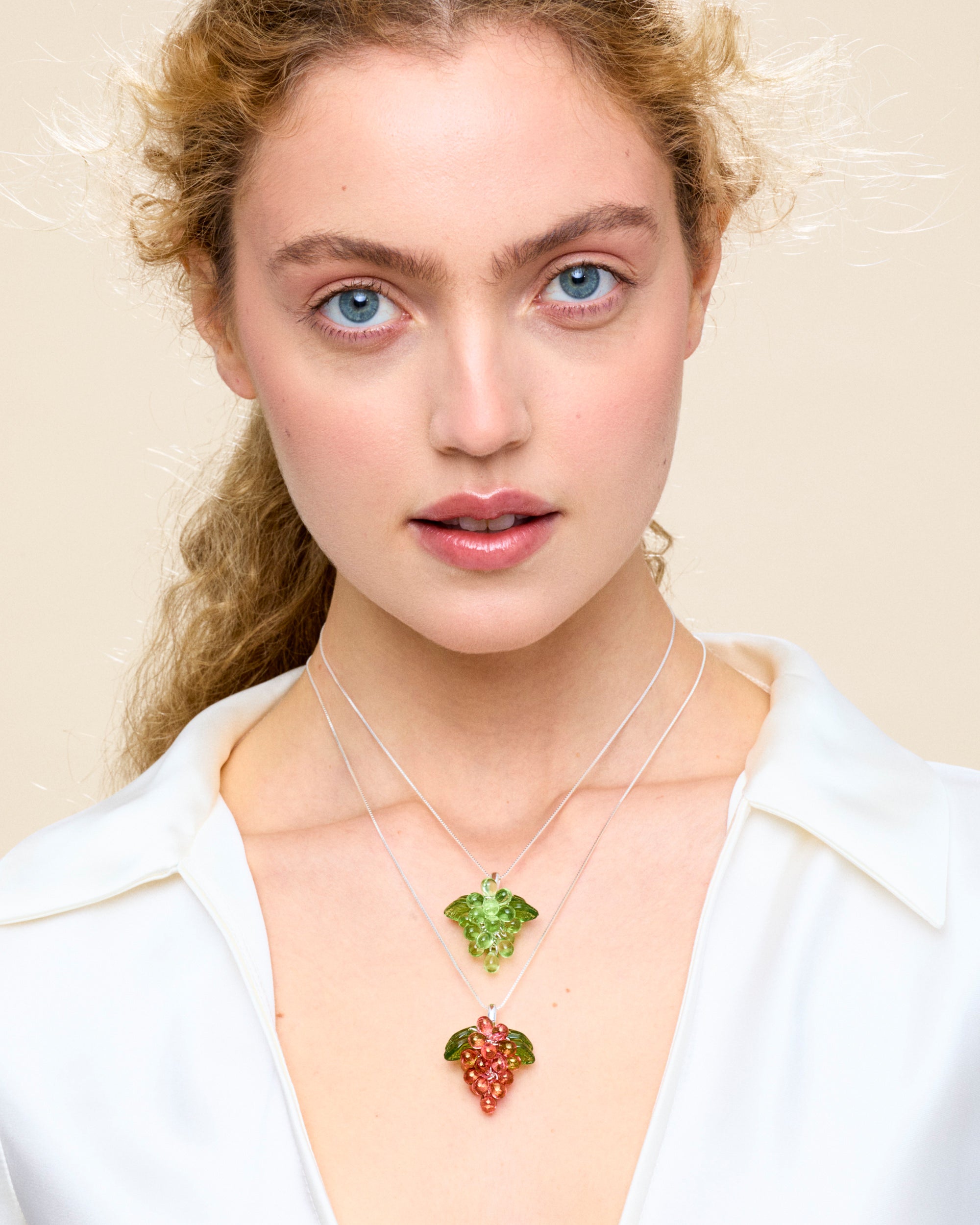 Raspberry Jelly Necklace in Silver