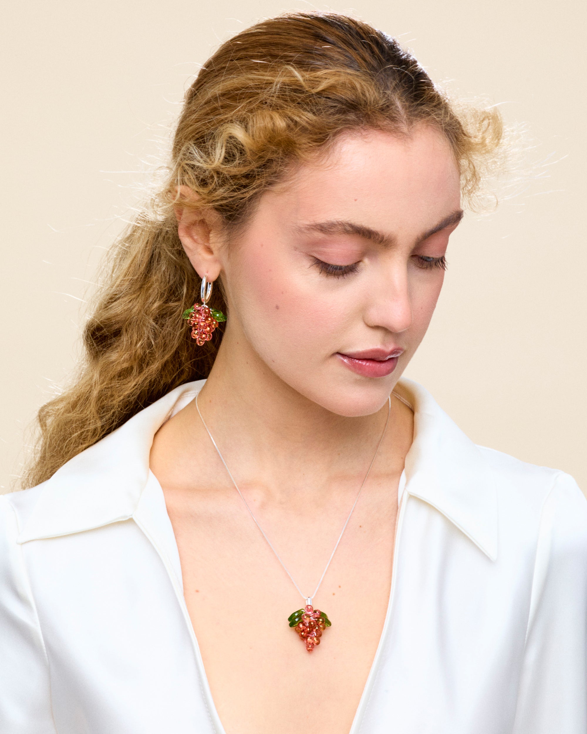 Raspberry Jelly Earrings in Silver