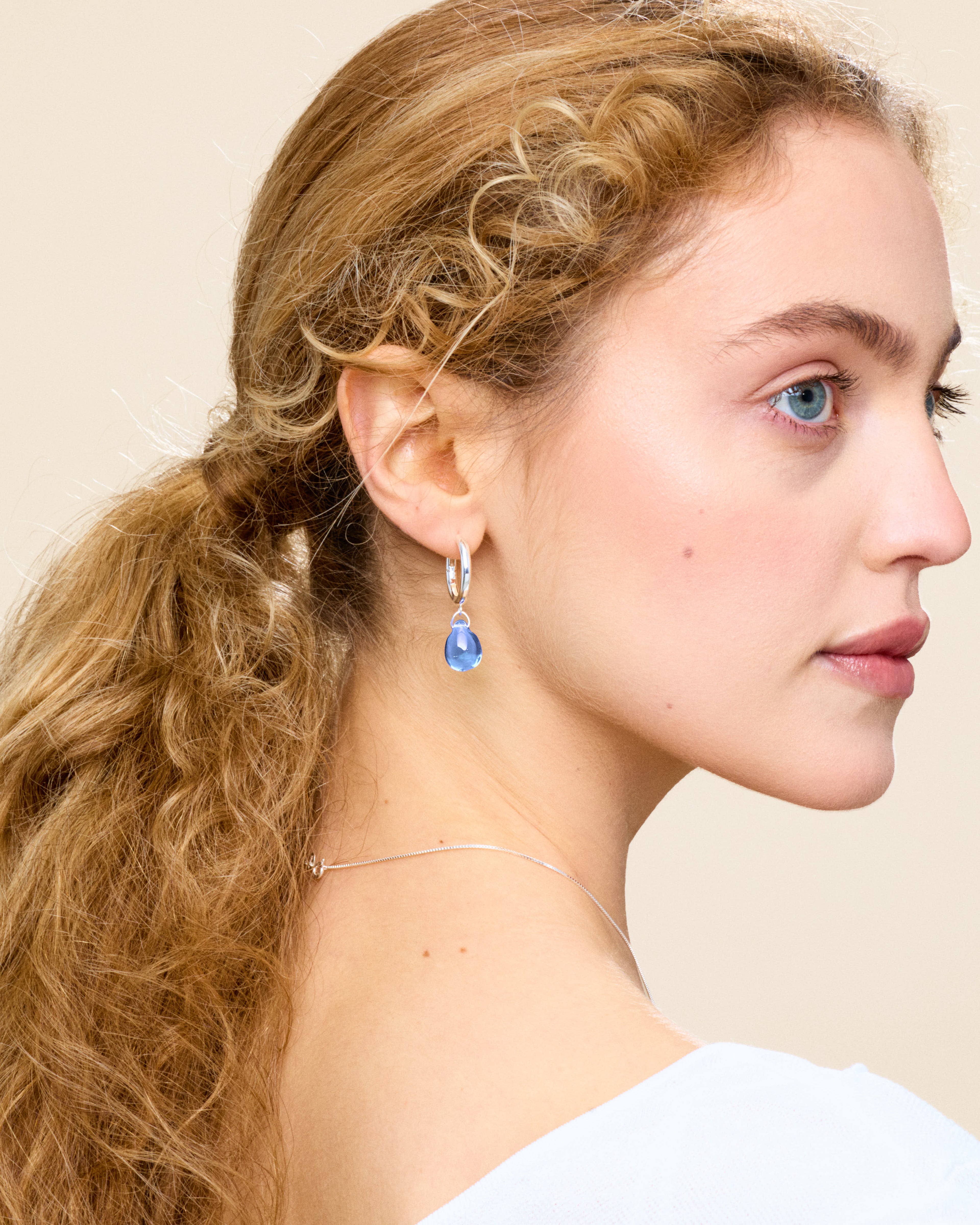 Sugar Drop Blue Earrings in Silver