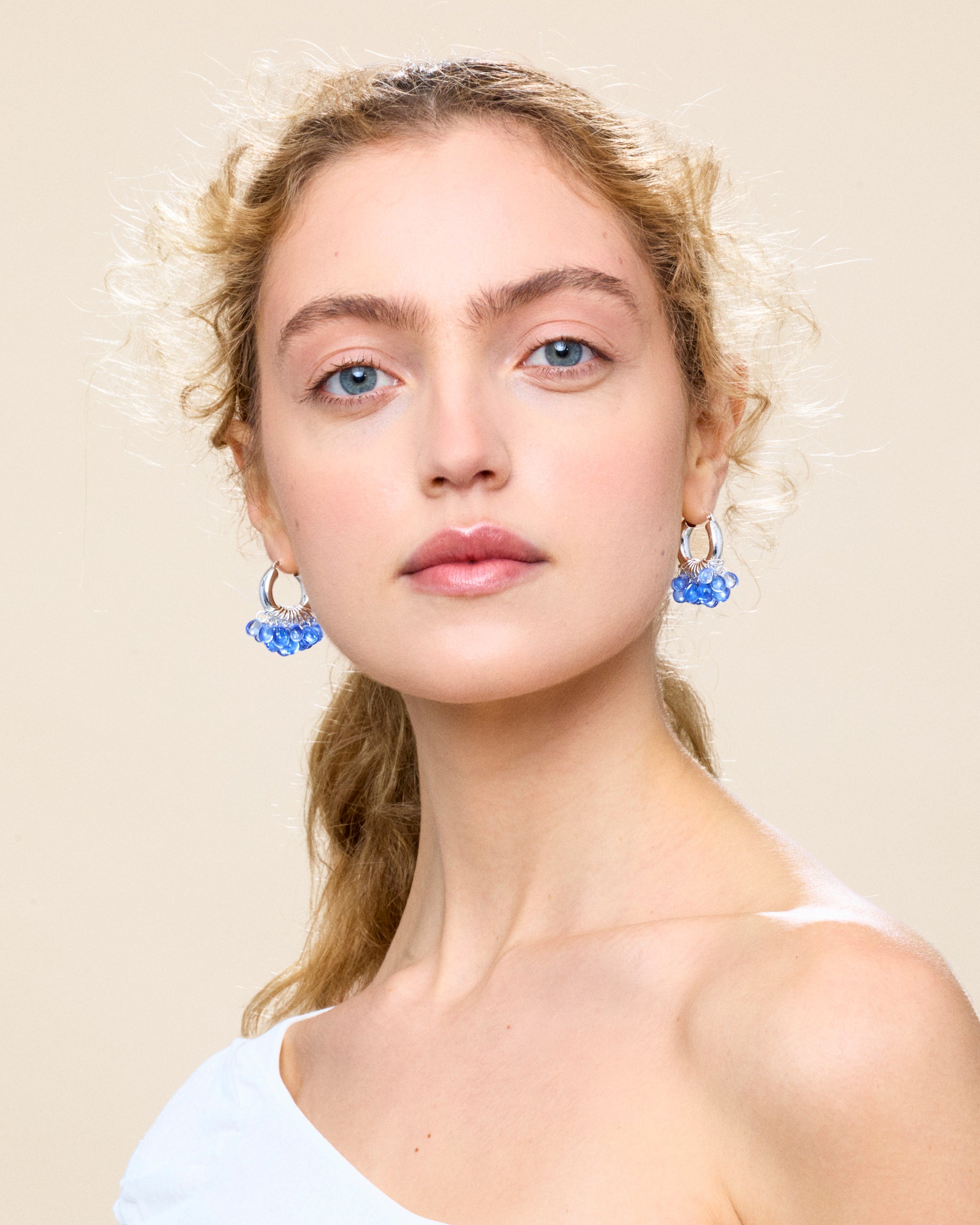 Wavy Baby Earrings in Silver