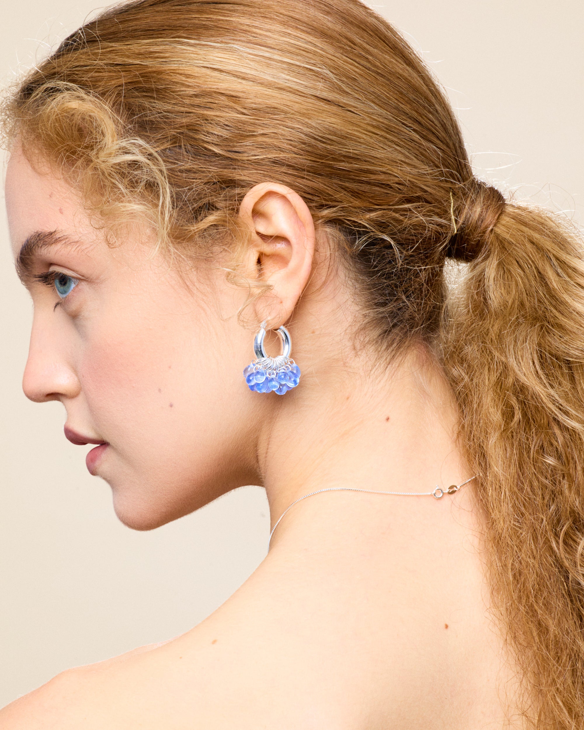 Wavy Baby Earrings in Silver