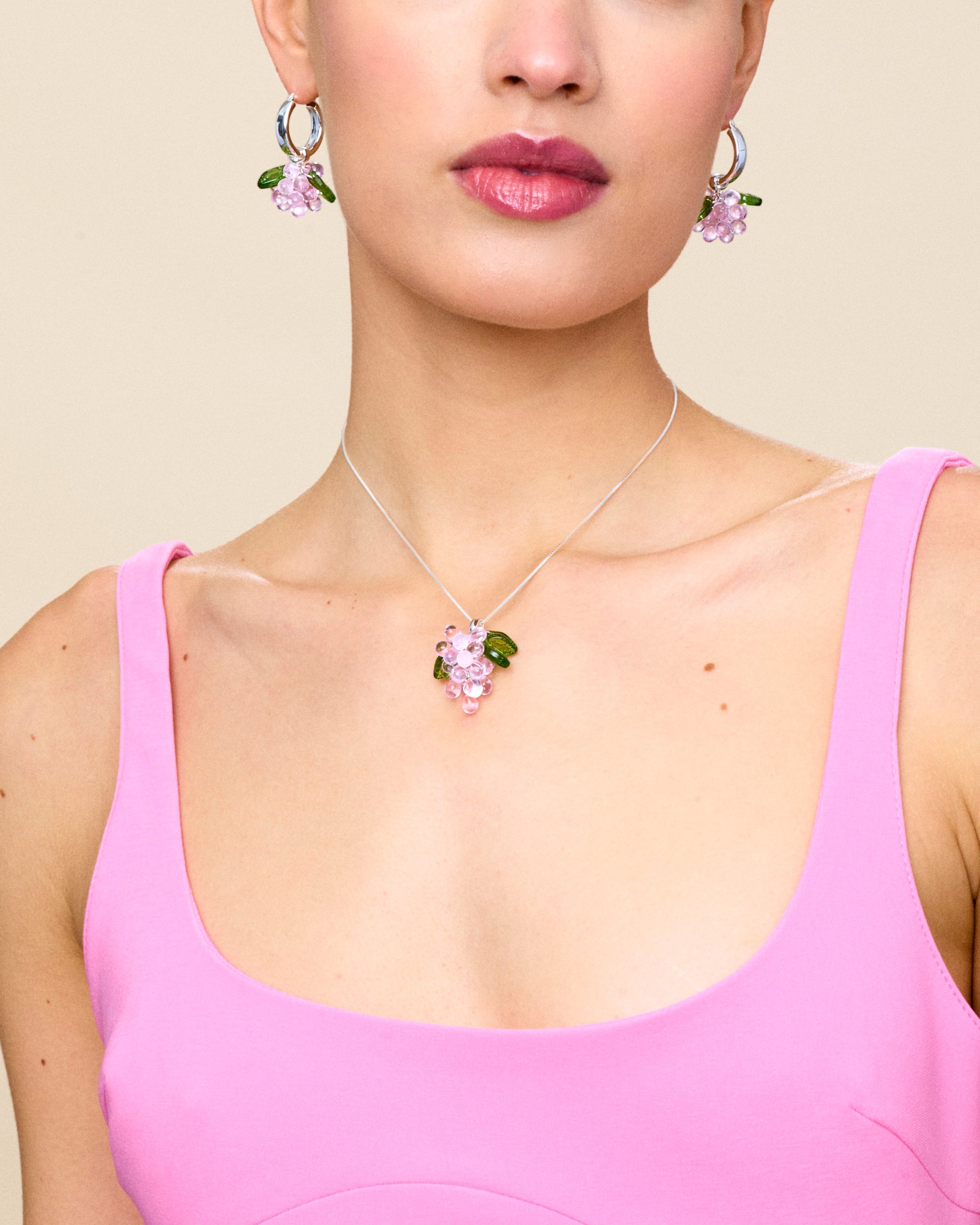 Cupcake Jelly Necklace in Silver