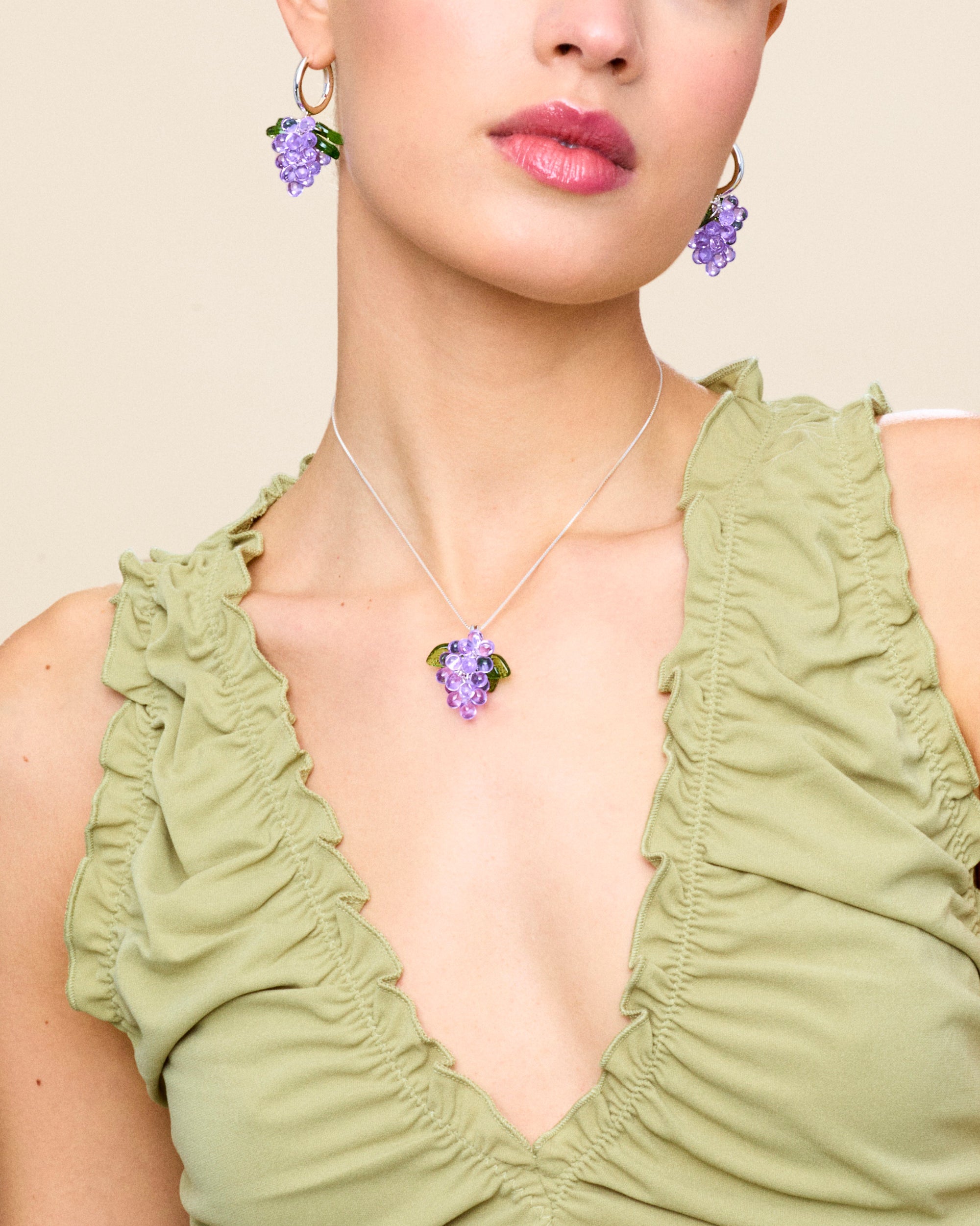 Lavender Jelly Necklace in Silver