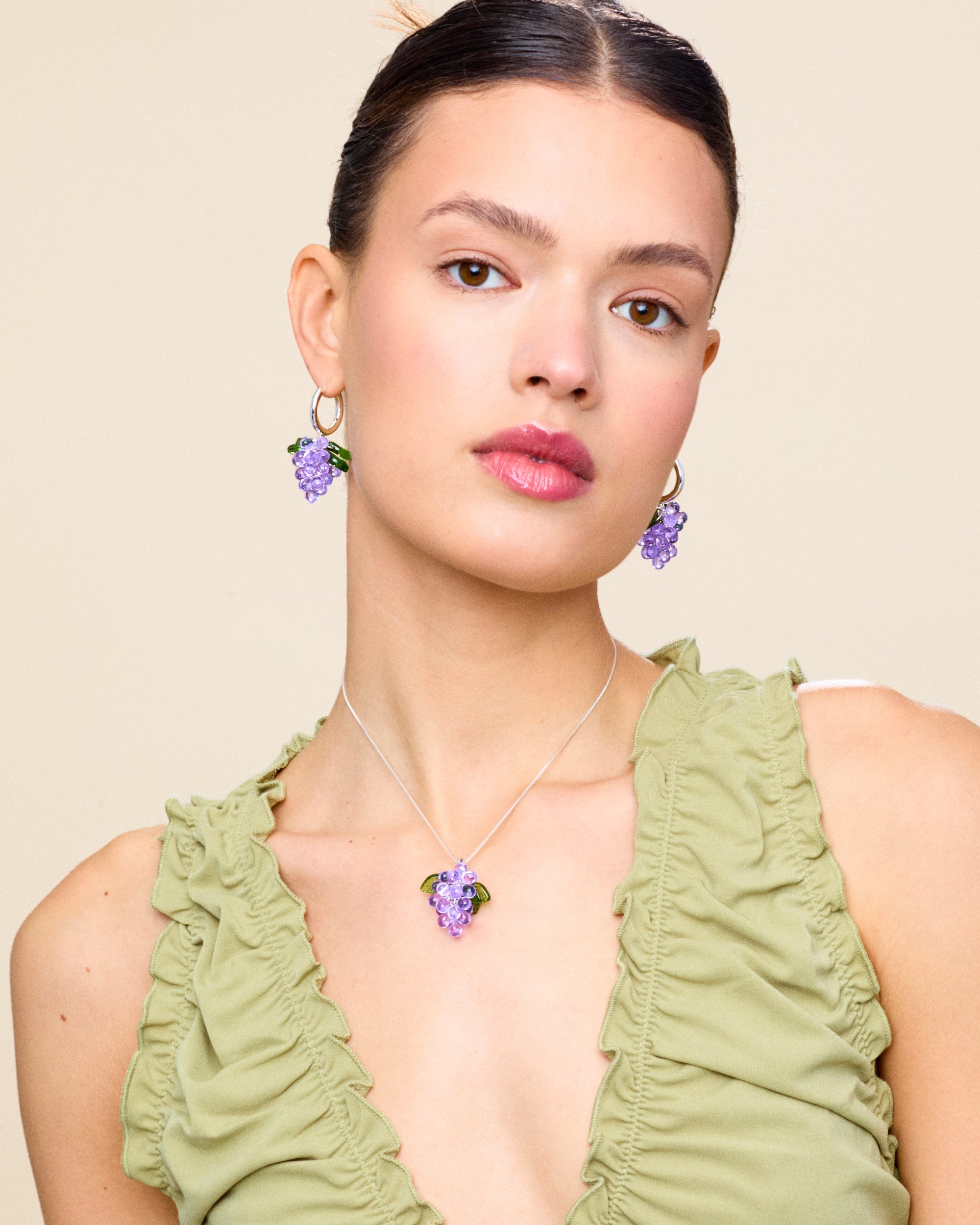 Lavender Jelly Earrings in Silver