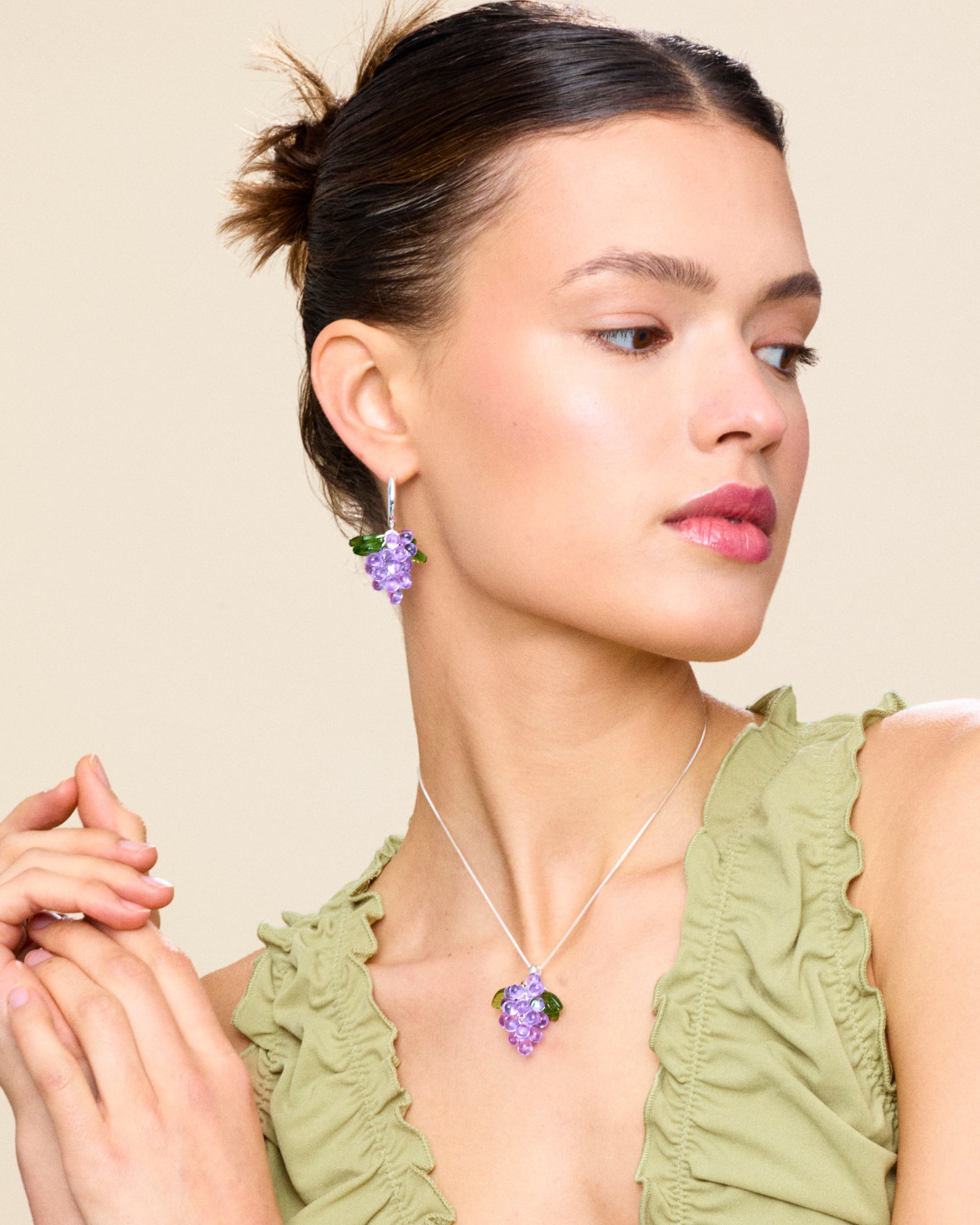 Lavender Jelly Earrings in Silver