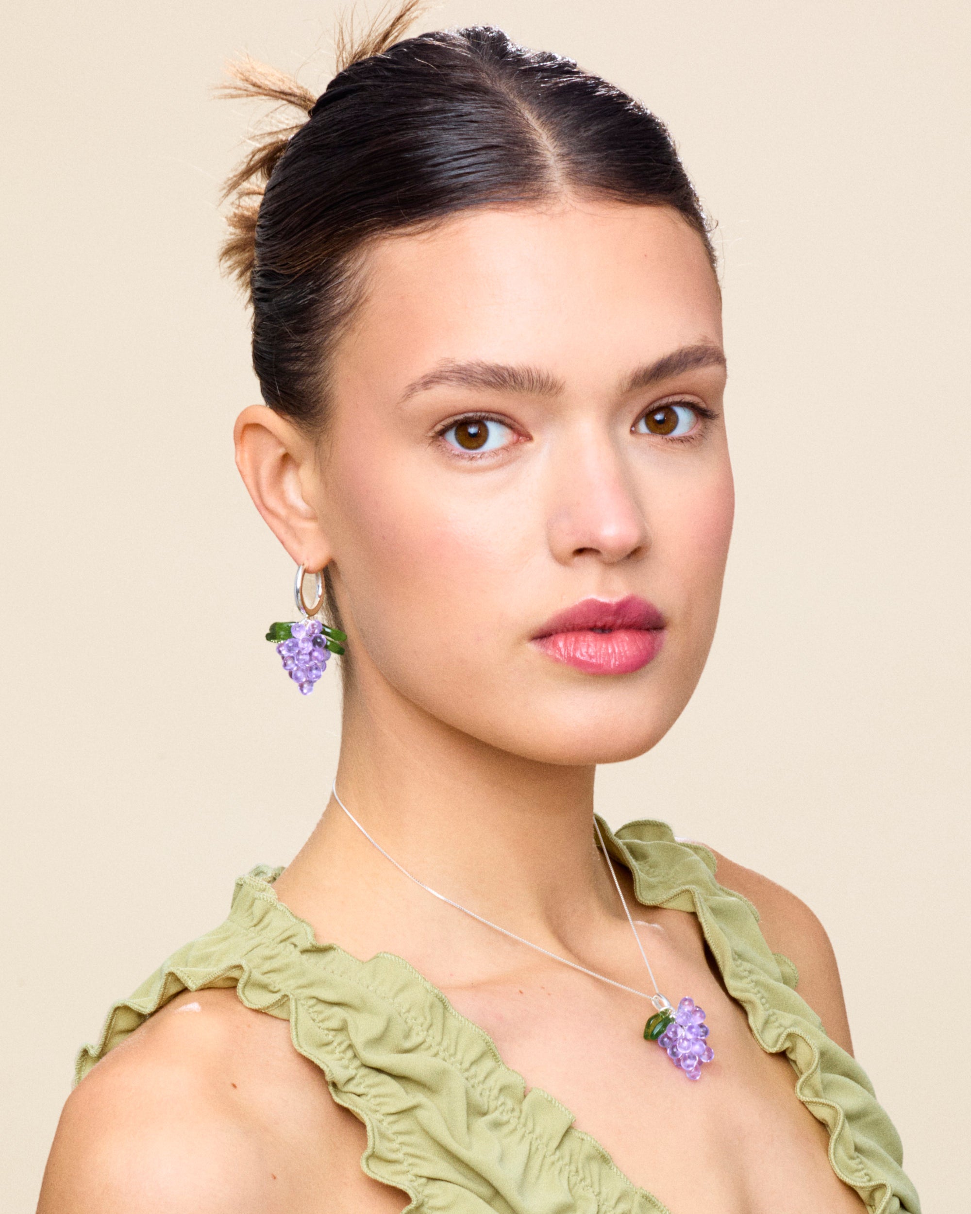 Lavender Jelly Earrings in Silver