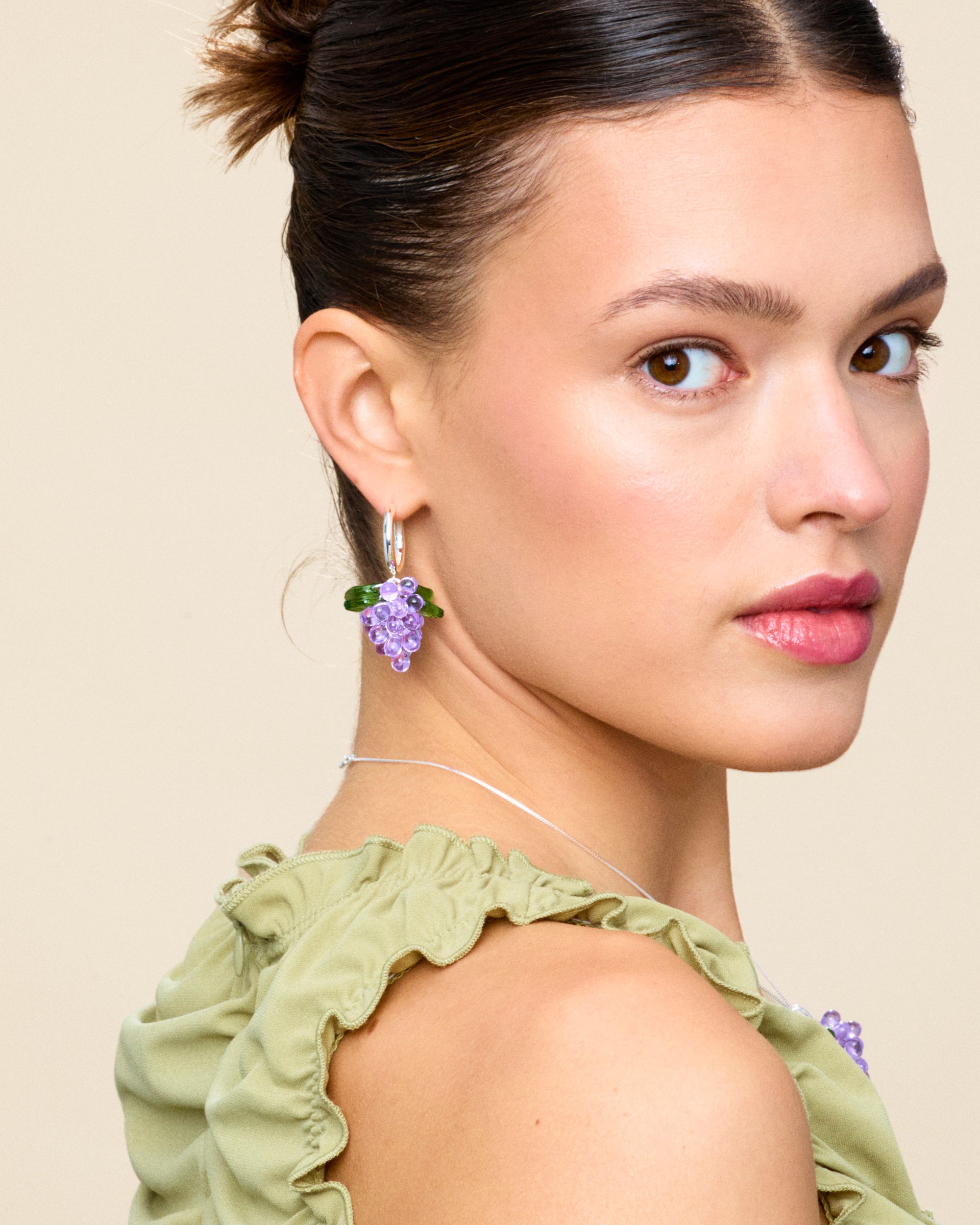 Lavender Jelly Earrings in Silver