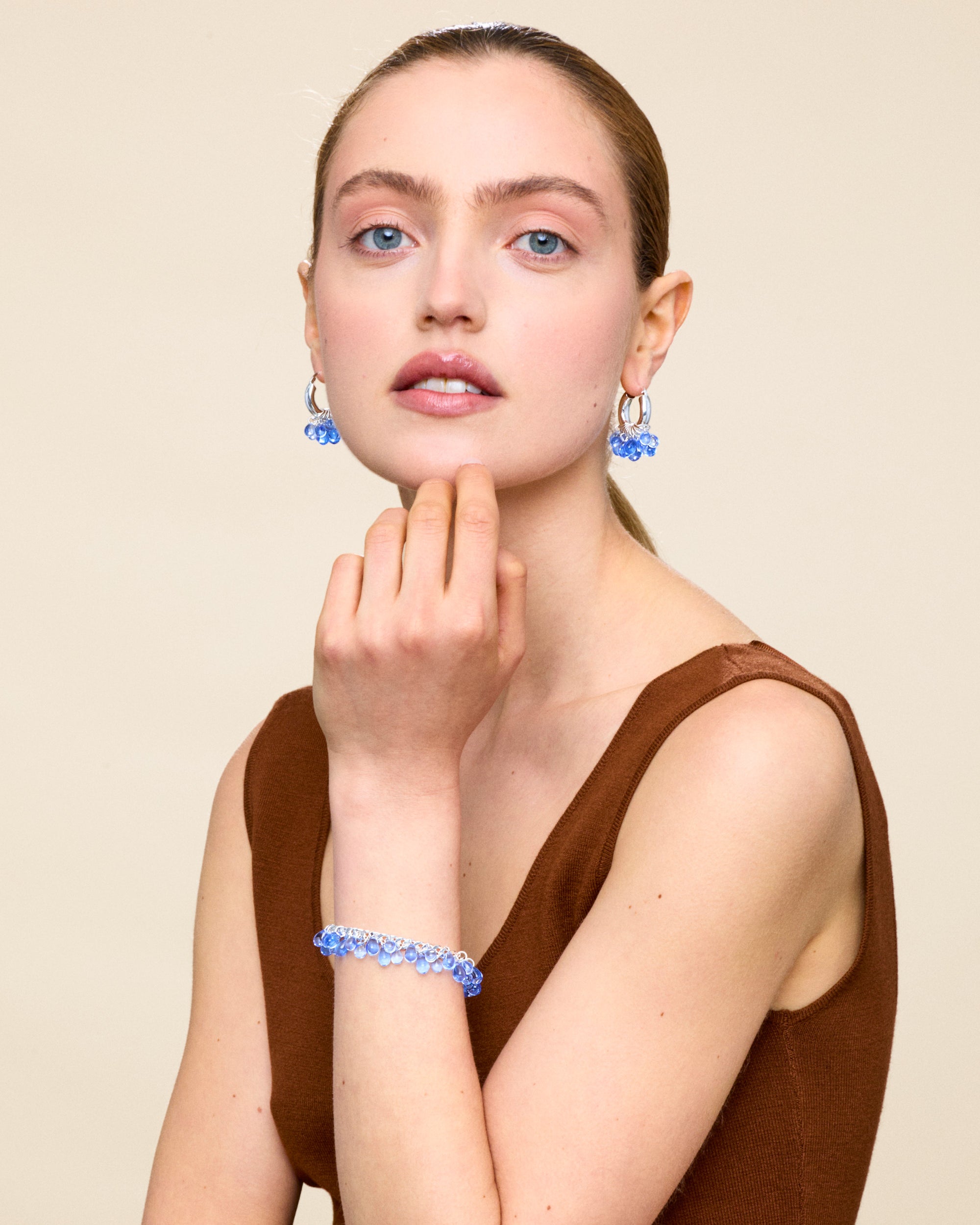 Wavy Baby Earrings in Silver