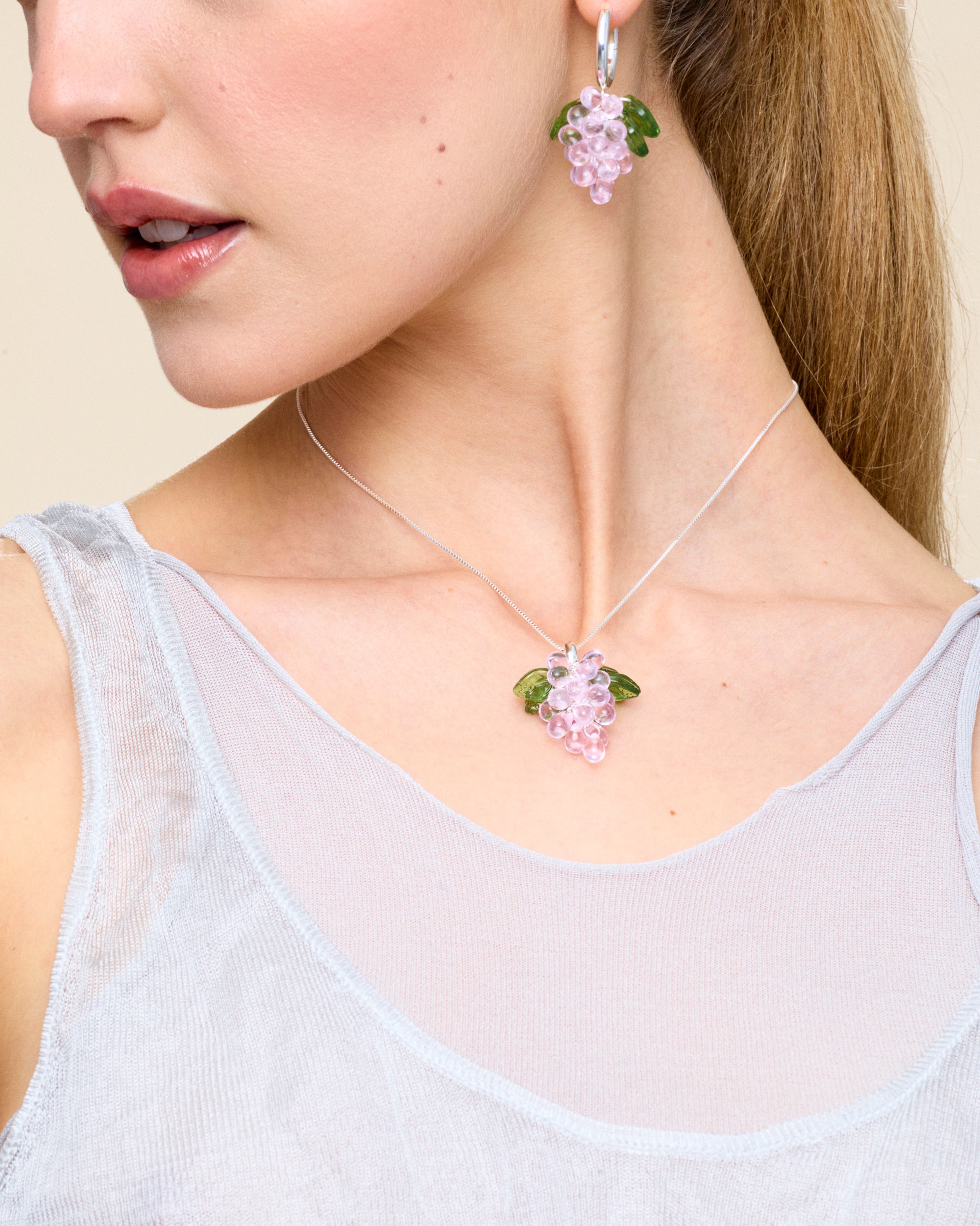 Cupcake Jelly Necklace in Silver