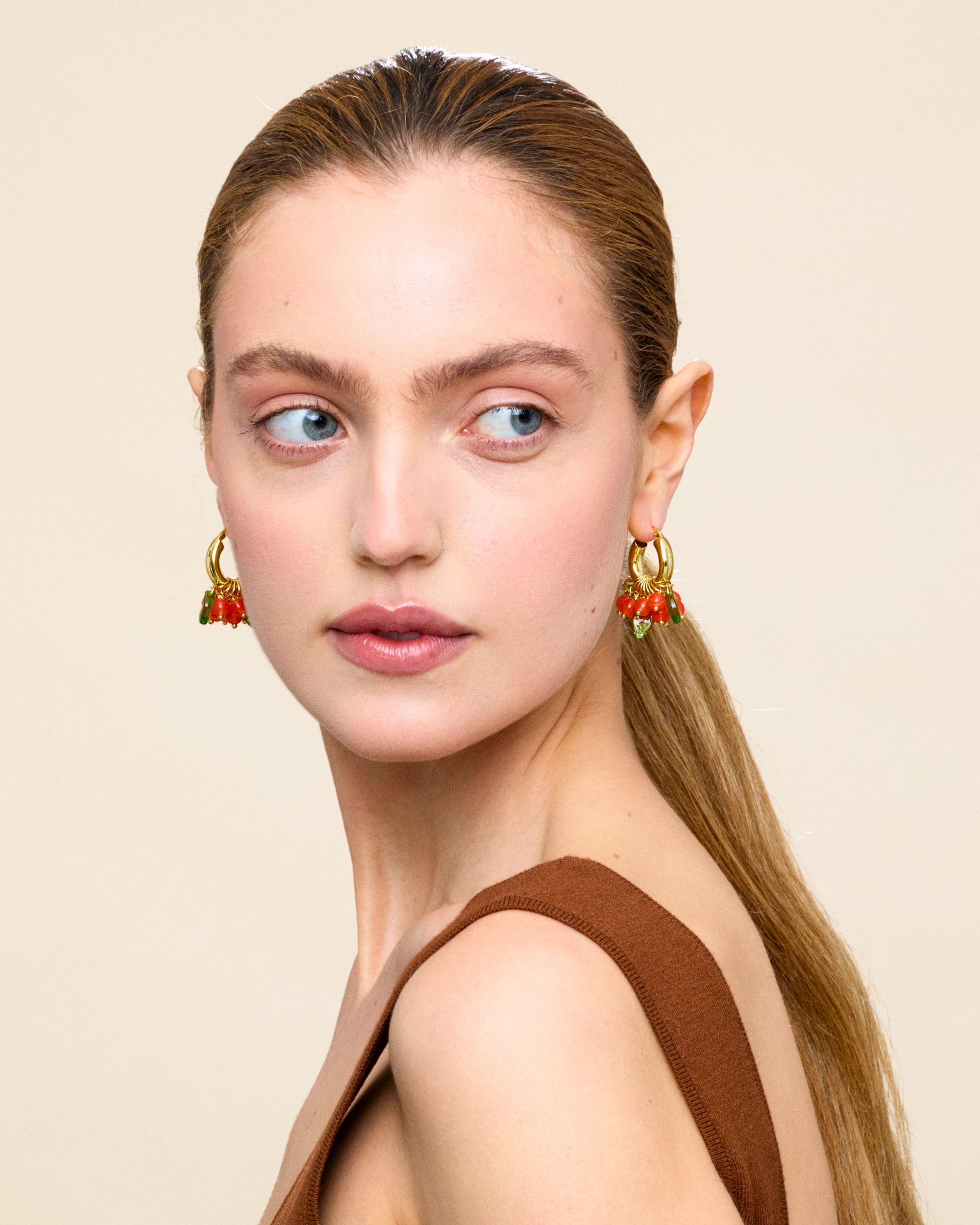 Lingonberry Beret Earrings
