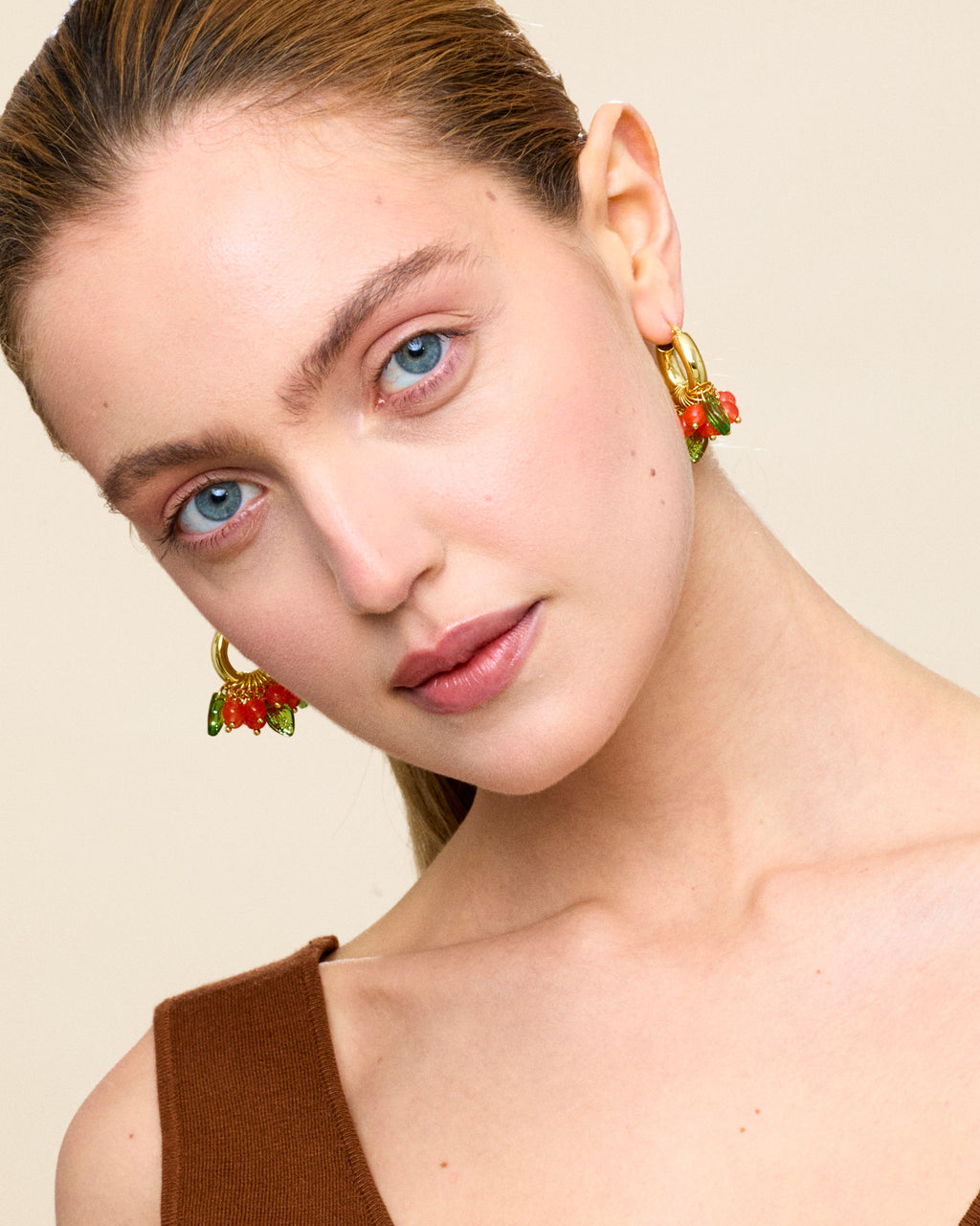 Lingonberry Beret Earrings