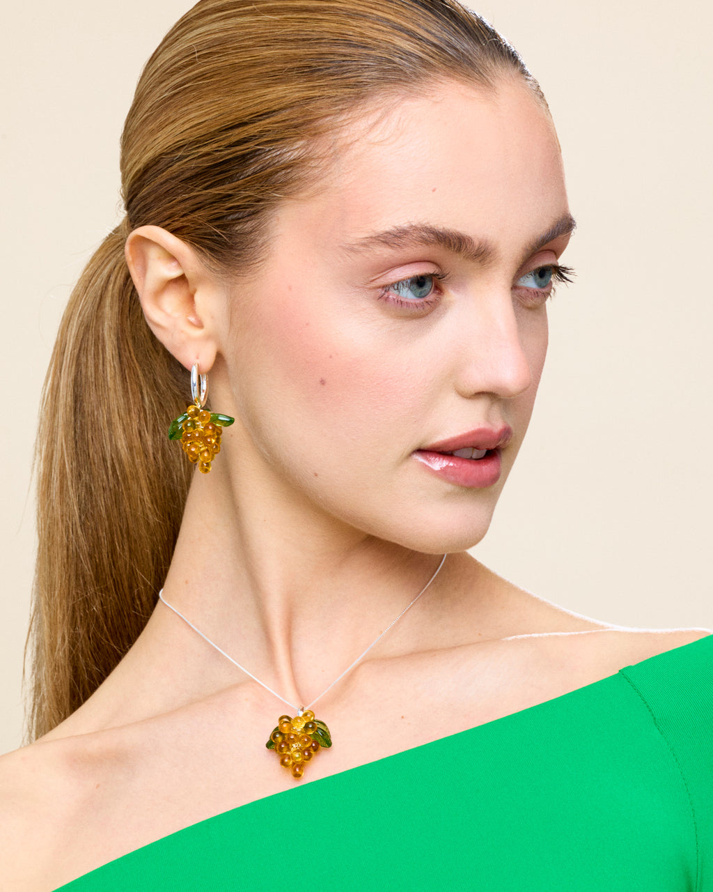 Apricot Jelly Earrings in Silver