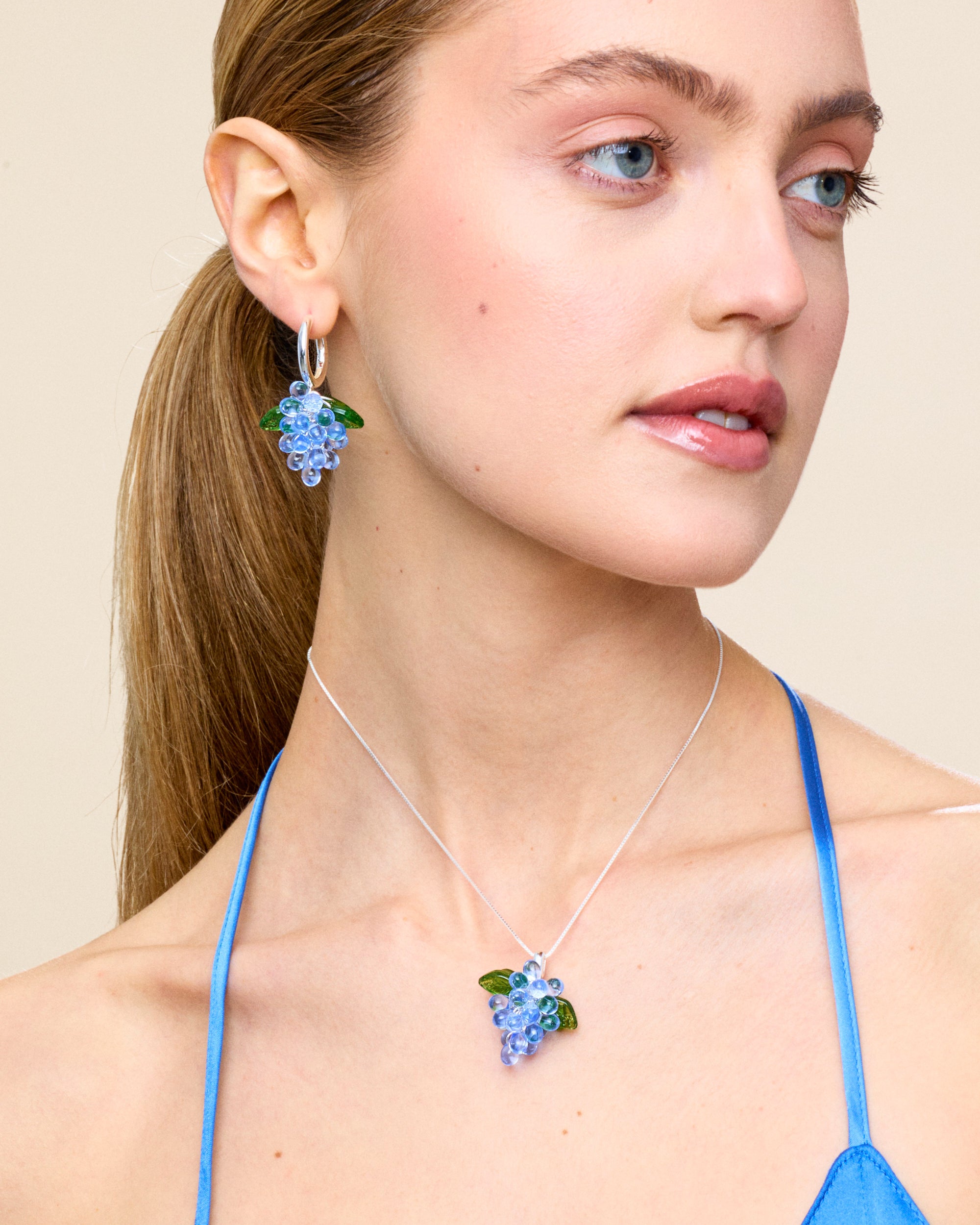 Blueberry Jelly Earrings in Silver