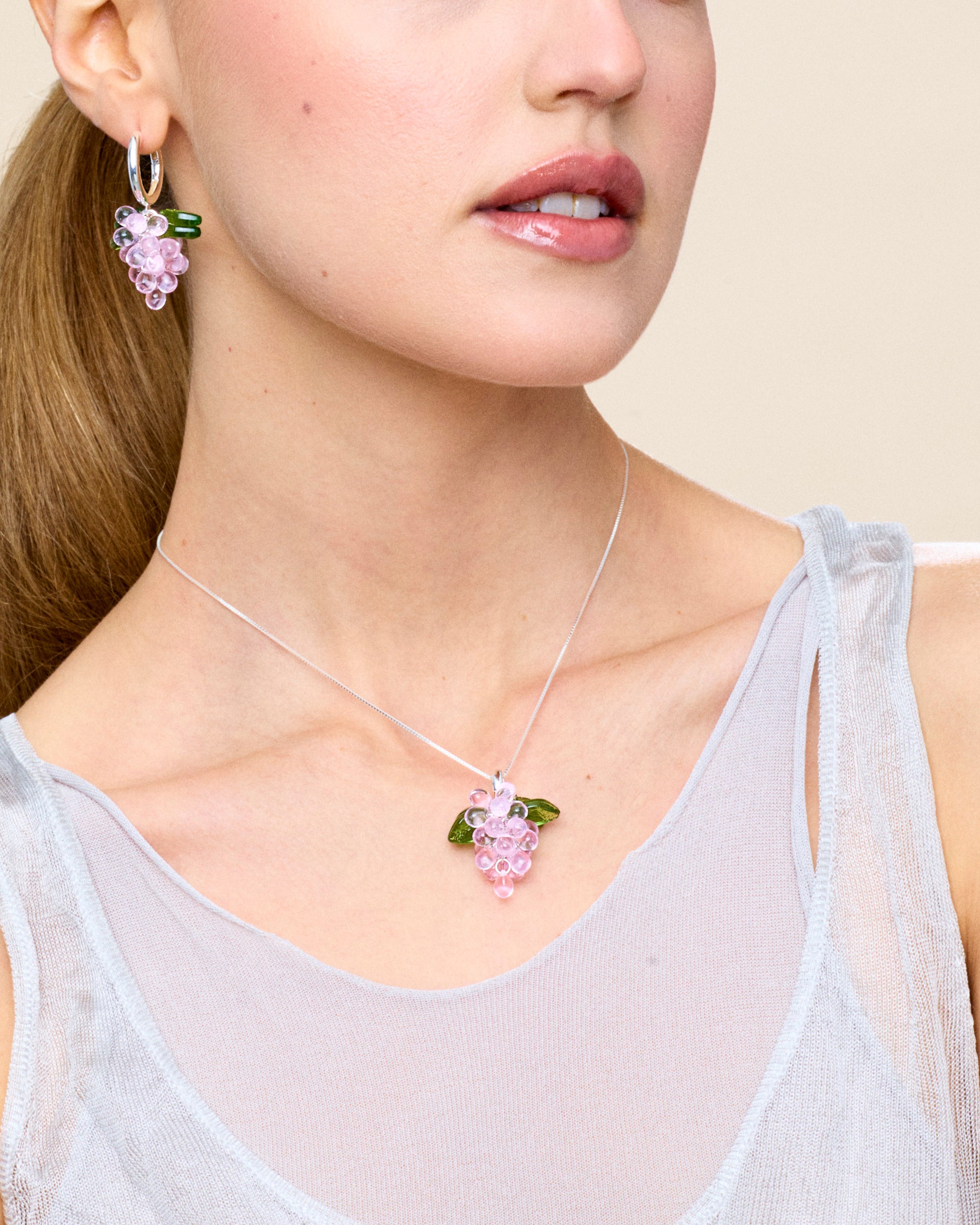 Cupcake Jelly Necklace in Silver