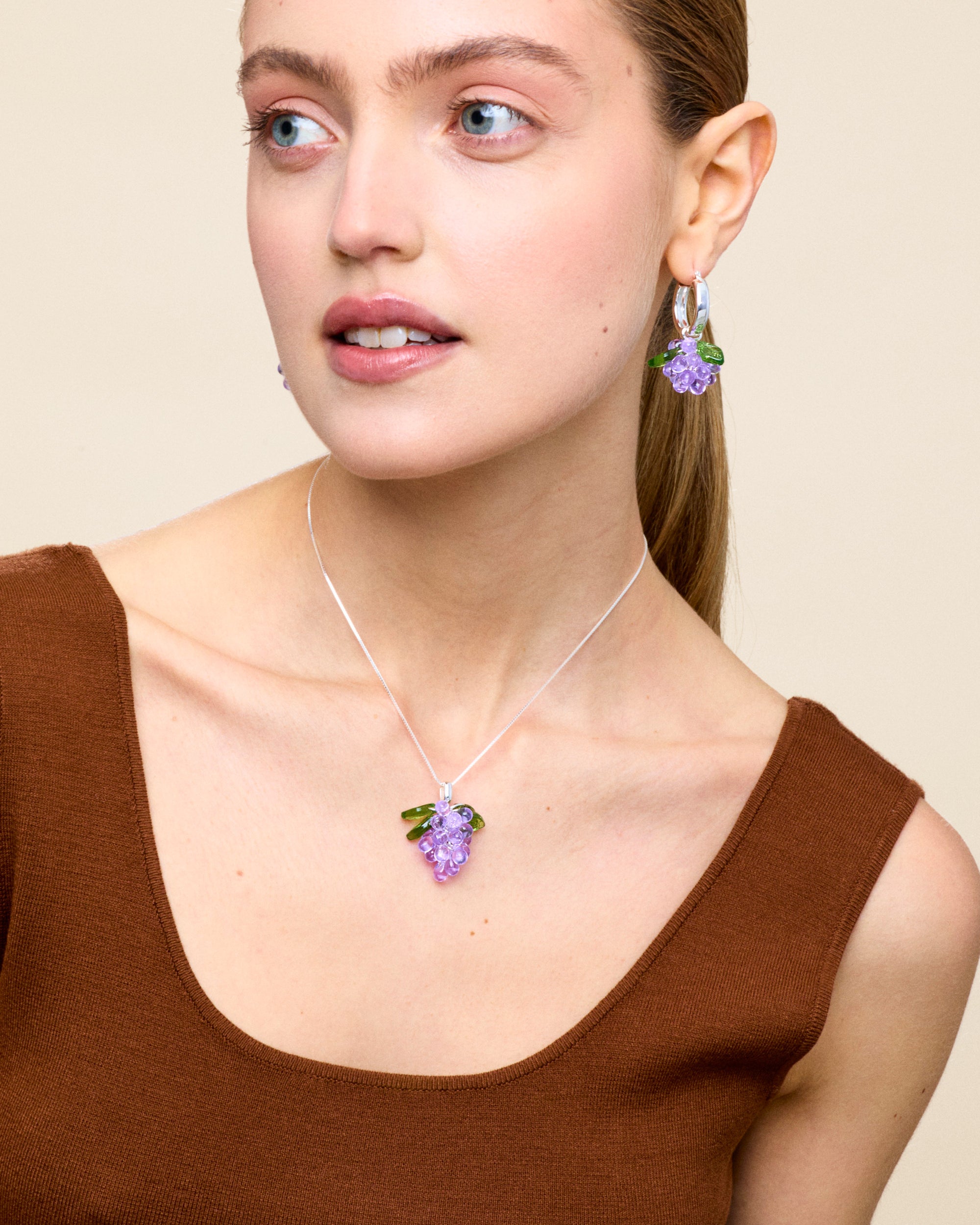 Lavender Jelly Halsband i Silver