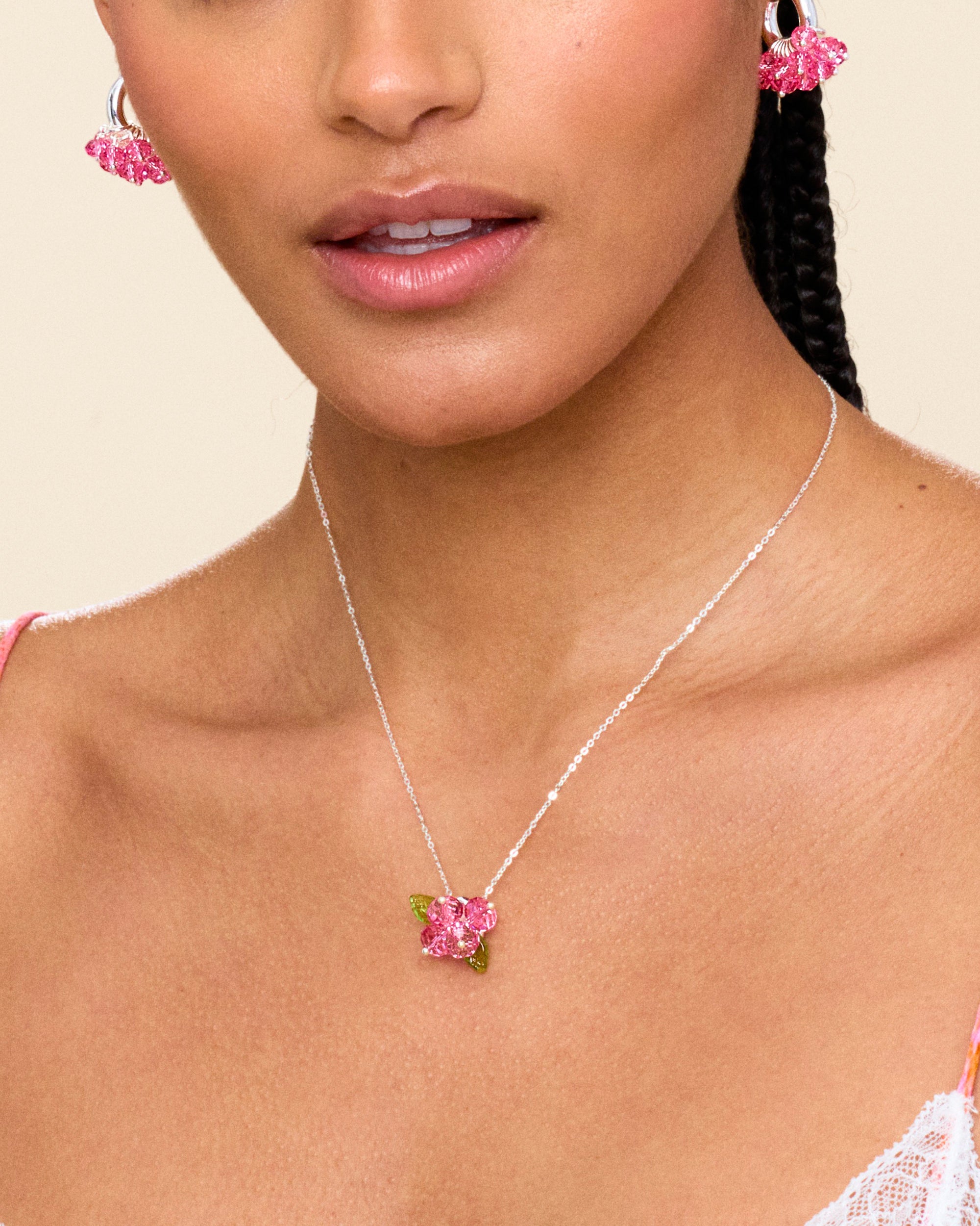 Rose Romance Necklace in Silver