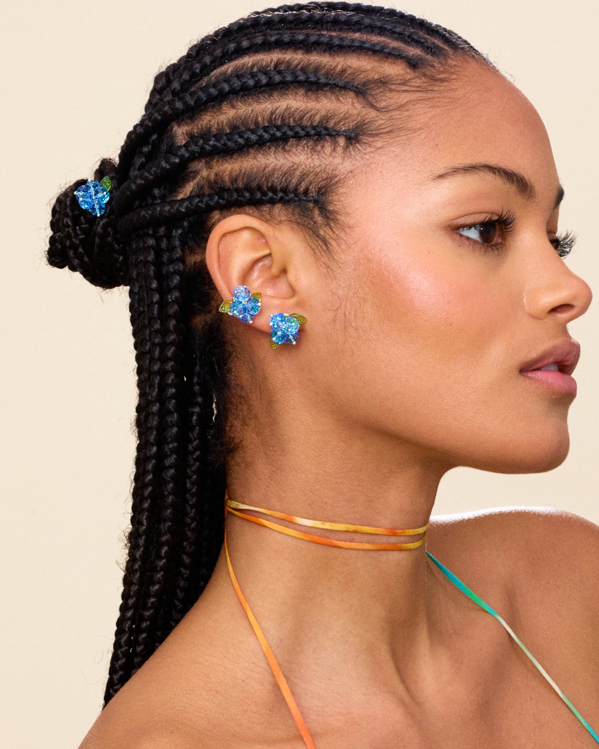 Blueberry Romance Earrings in Silver