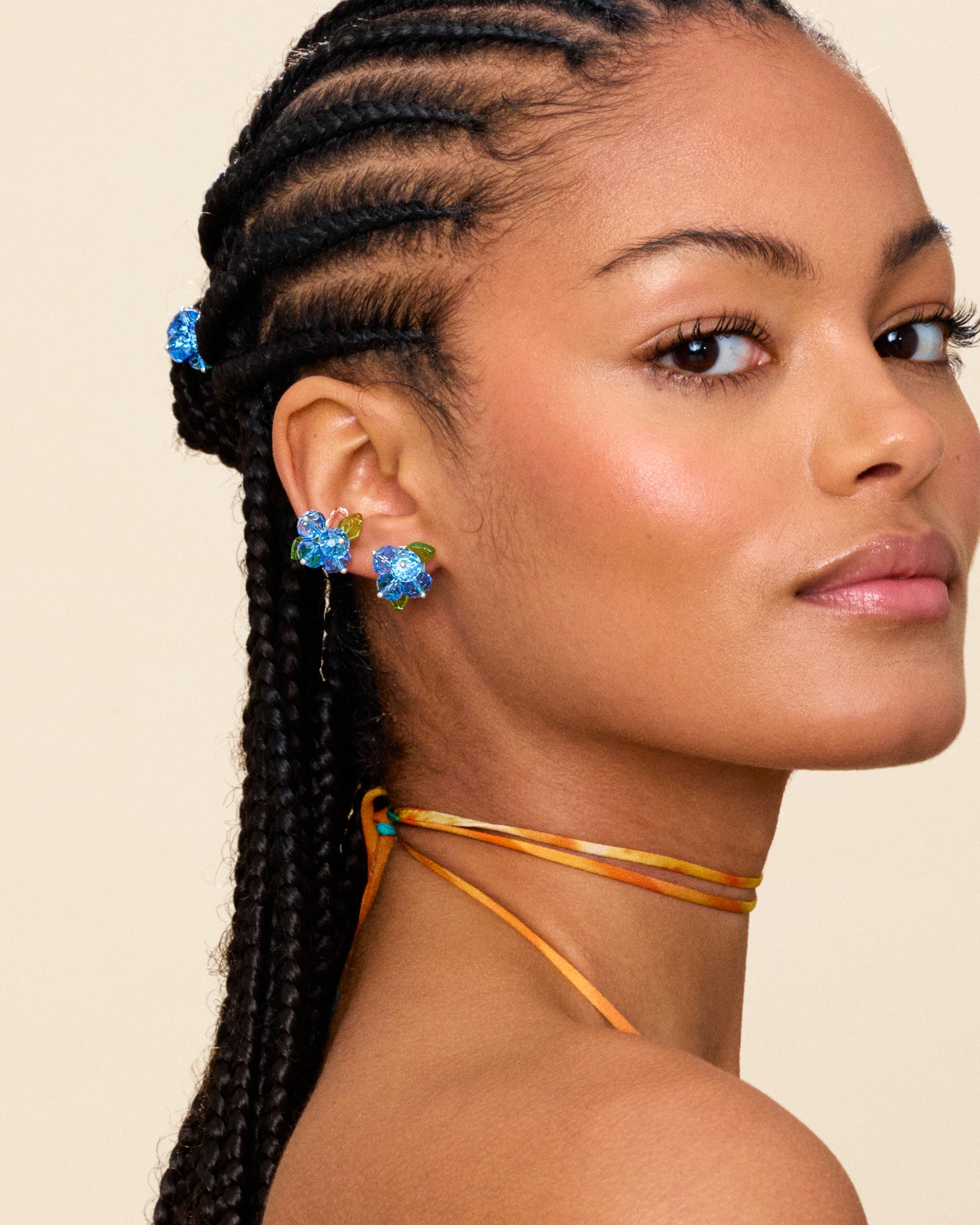 Blueberry Romance Earrings in Silver