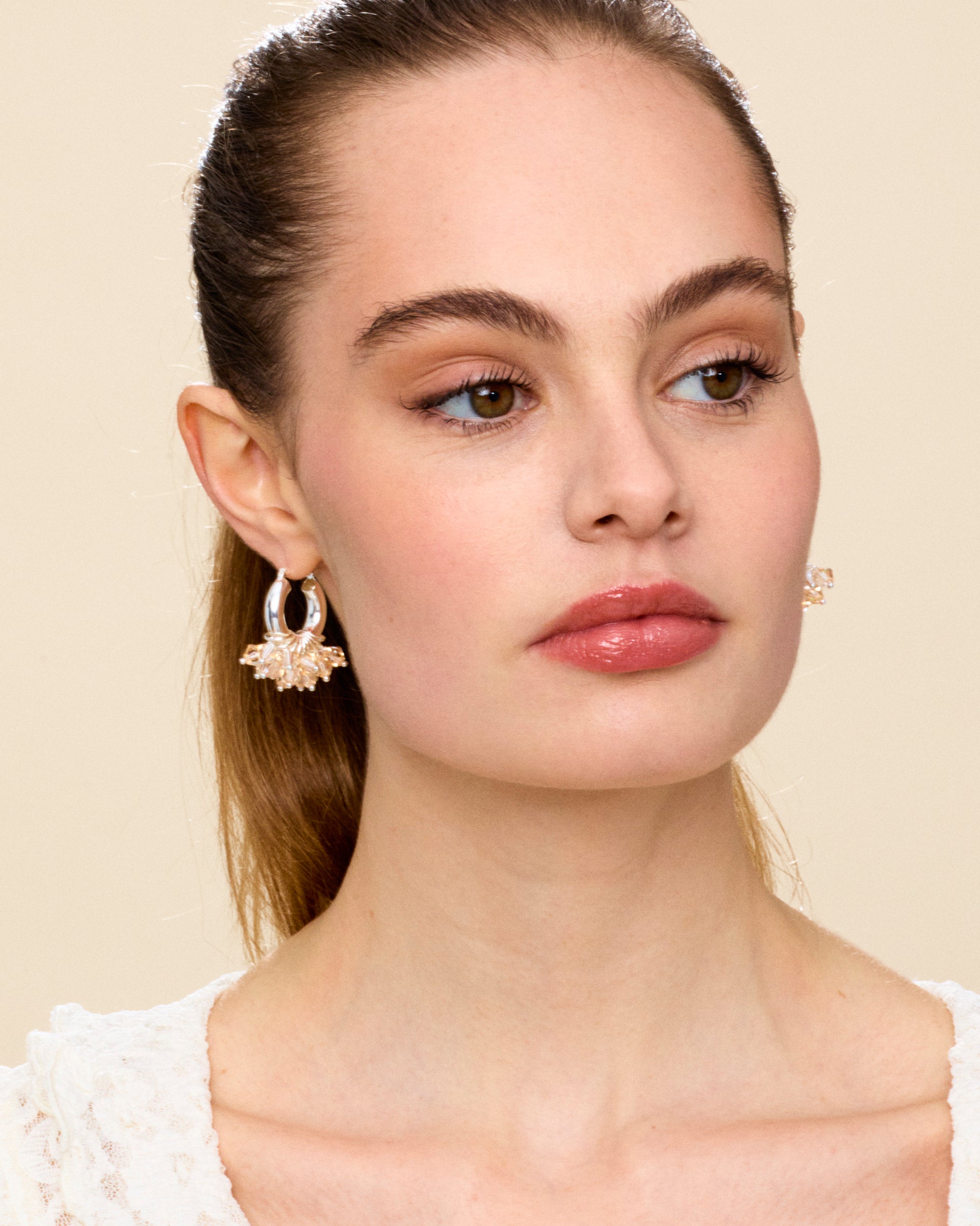 Golden Goddess Earrings in Silver