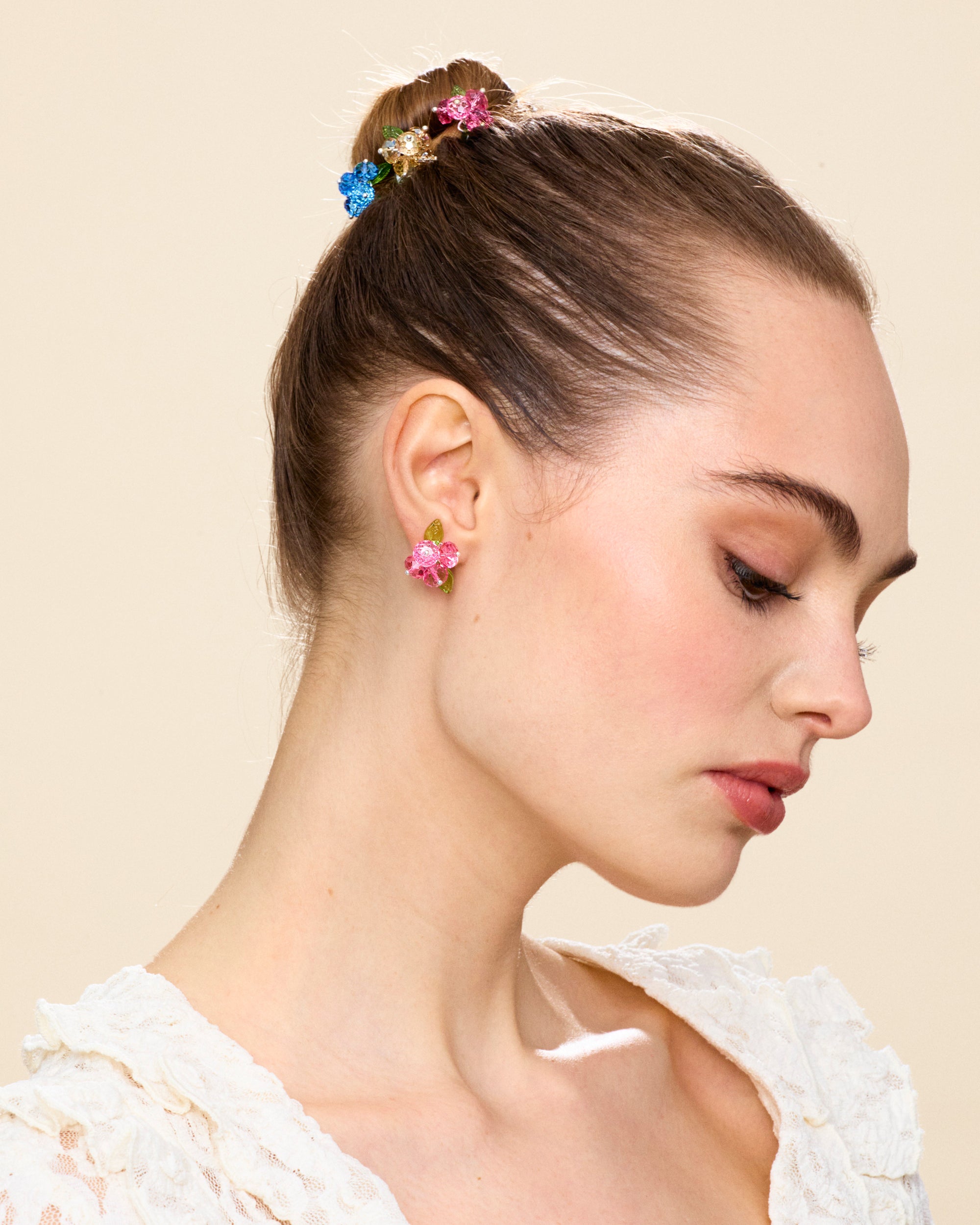 Blueberry Romance Hair Pin in Silver