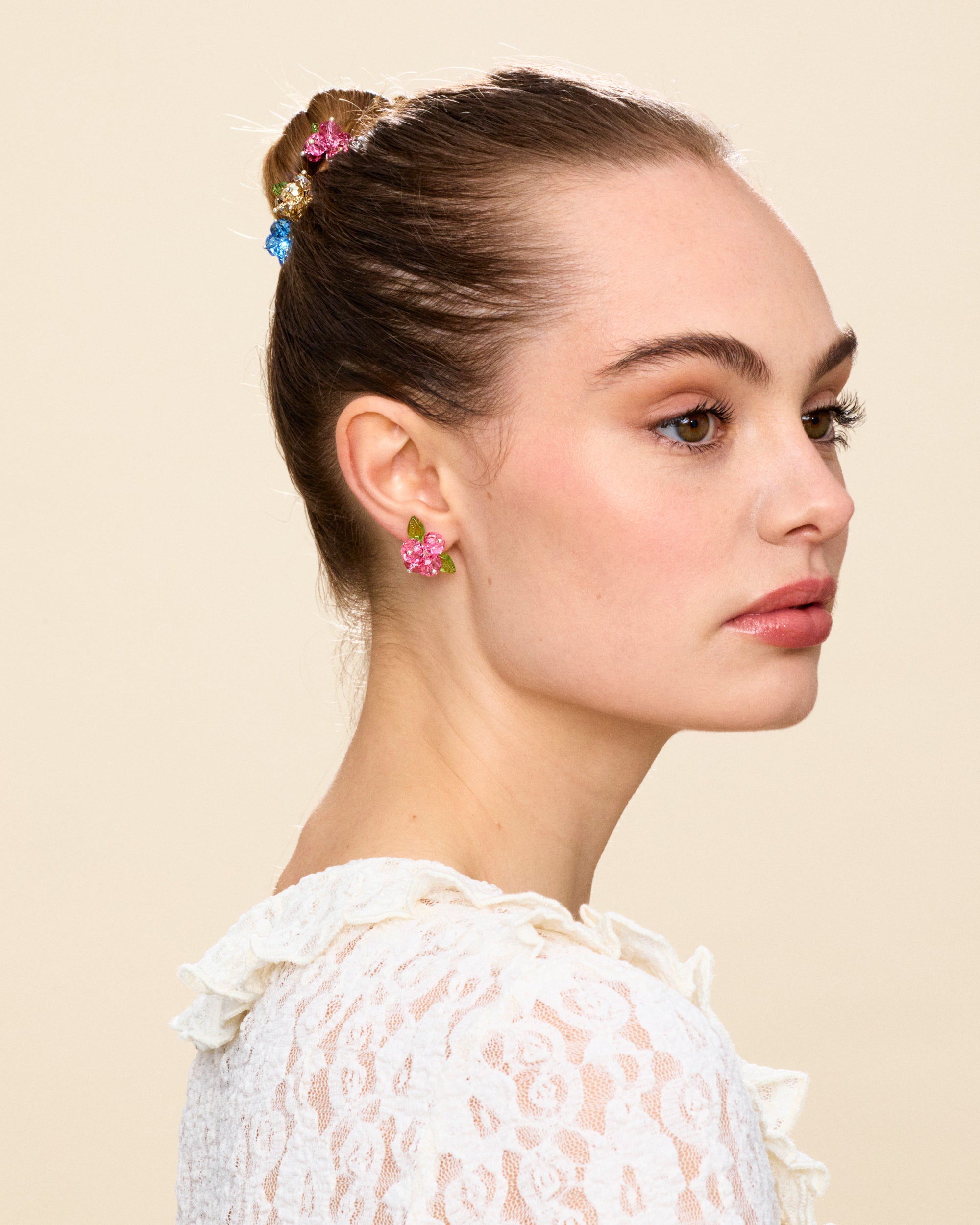 Rose Romance Earrings in Silver