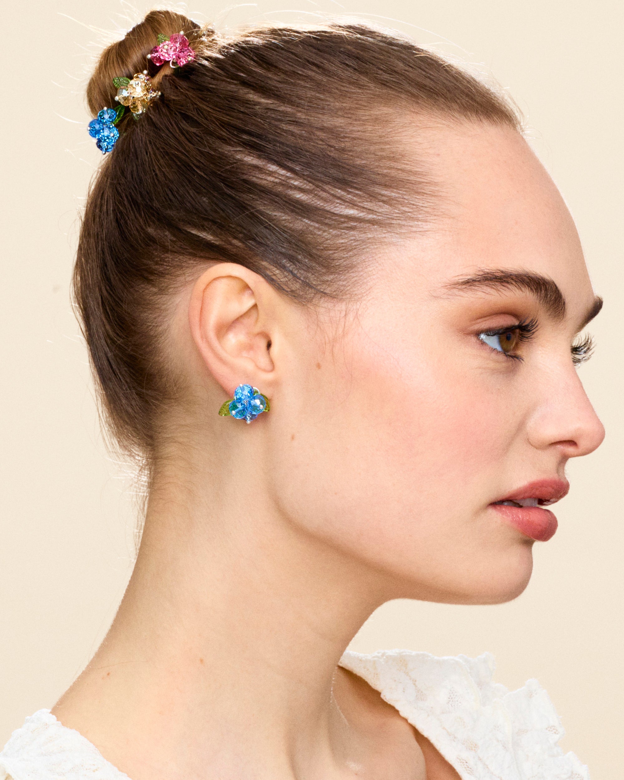 Blueberry Romance Earrings in Silver