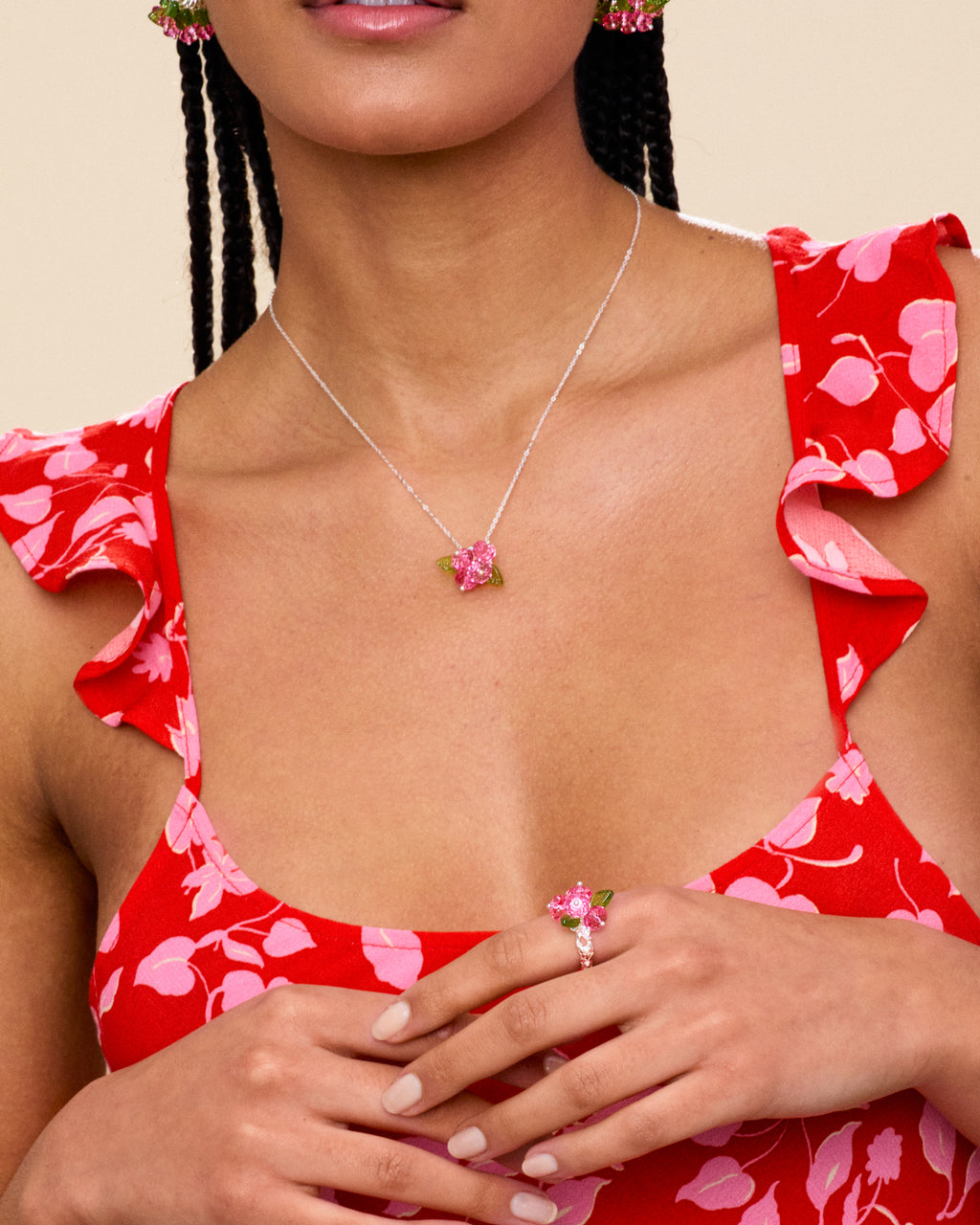 Rose Romance Necklace in Silver