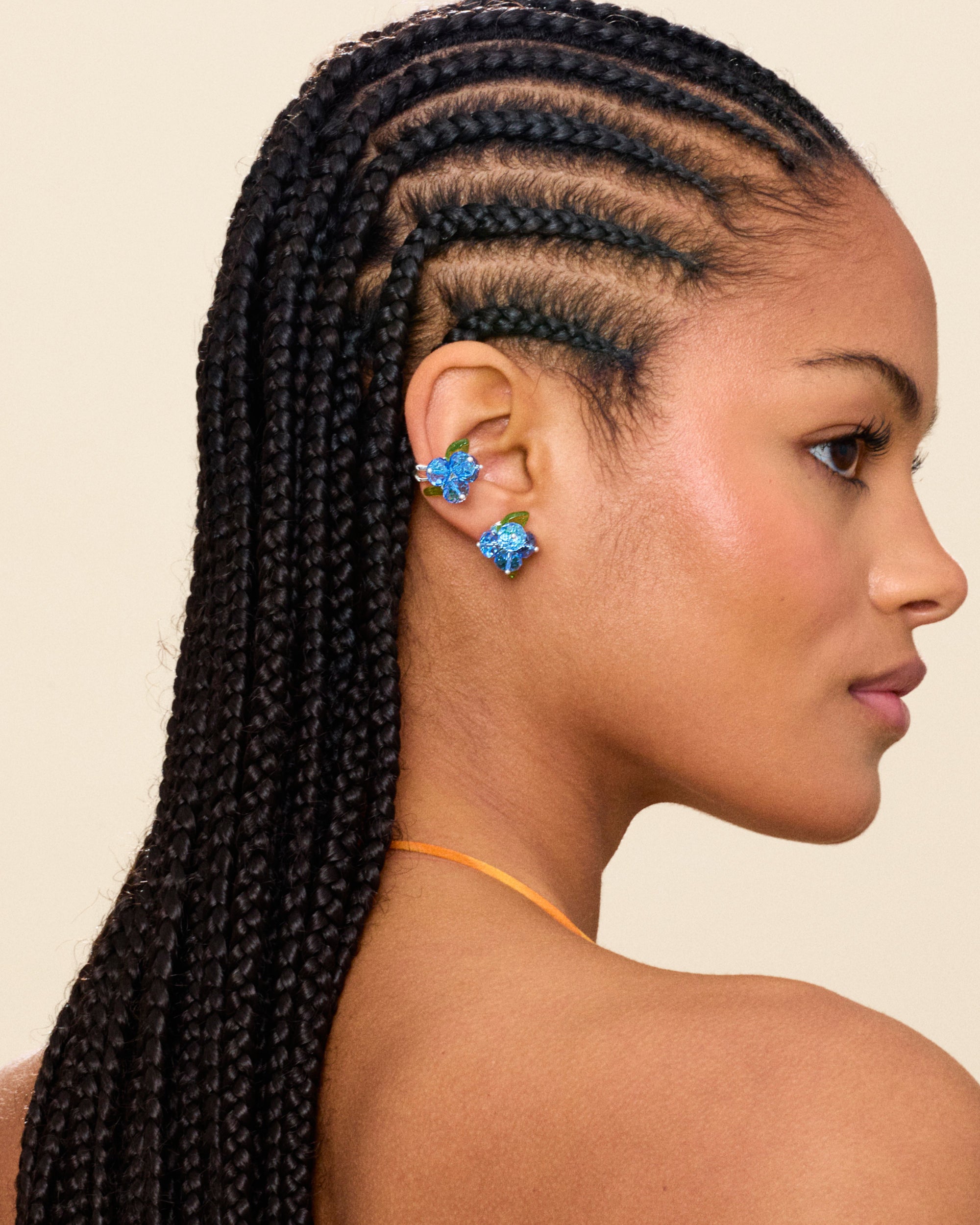 Blueberry Romance Earrings in Silver