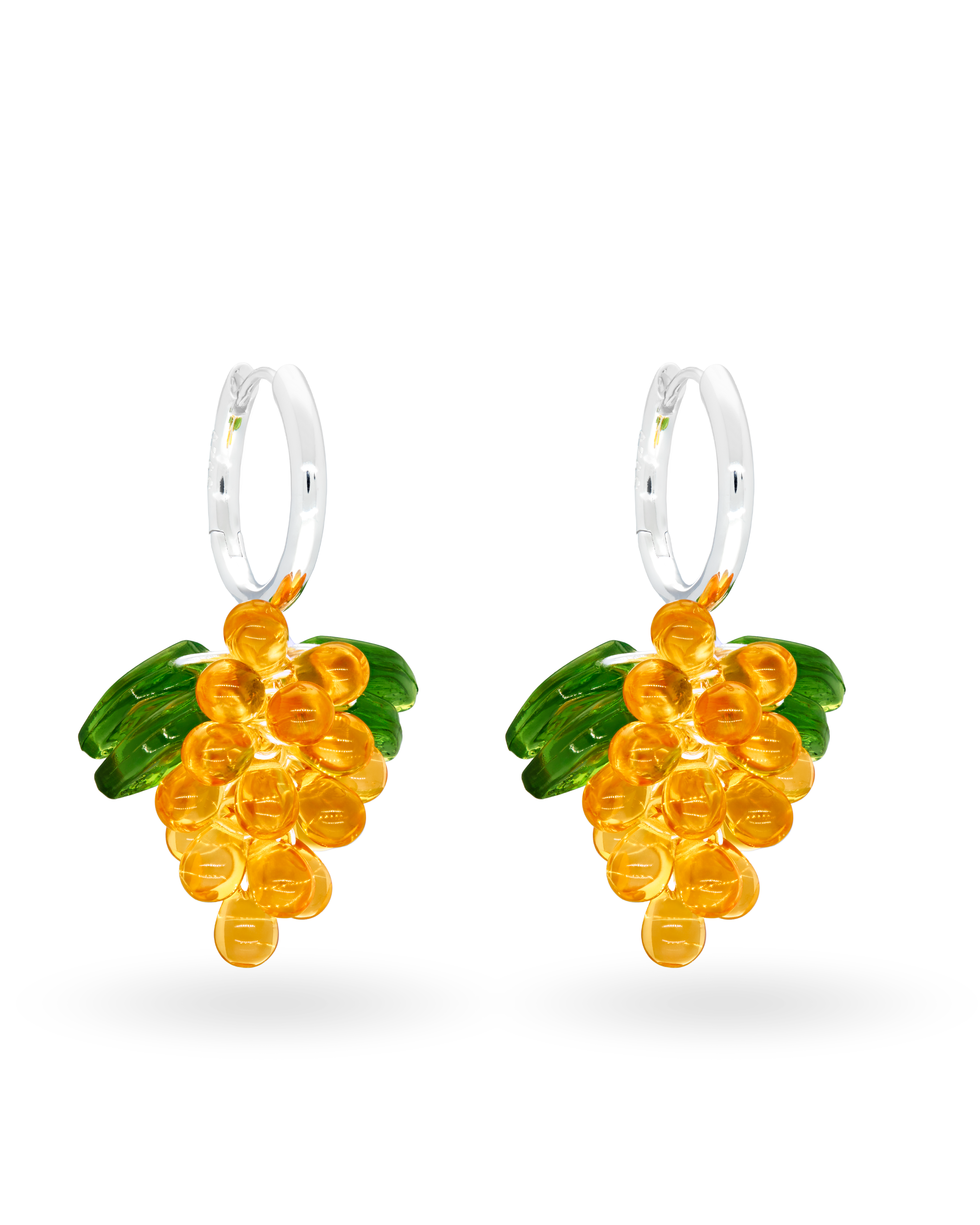 Apricot Jelly Earrings in Silver