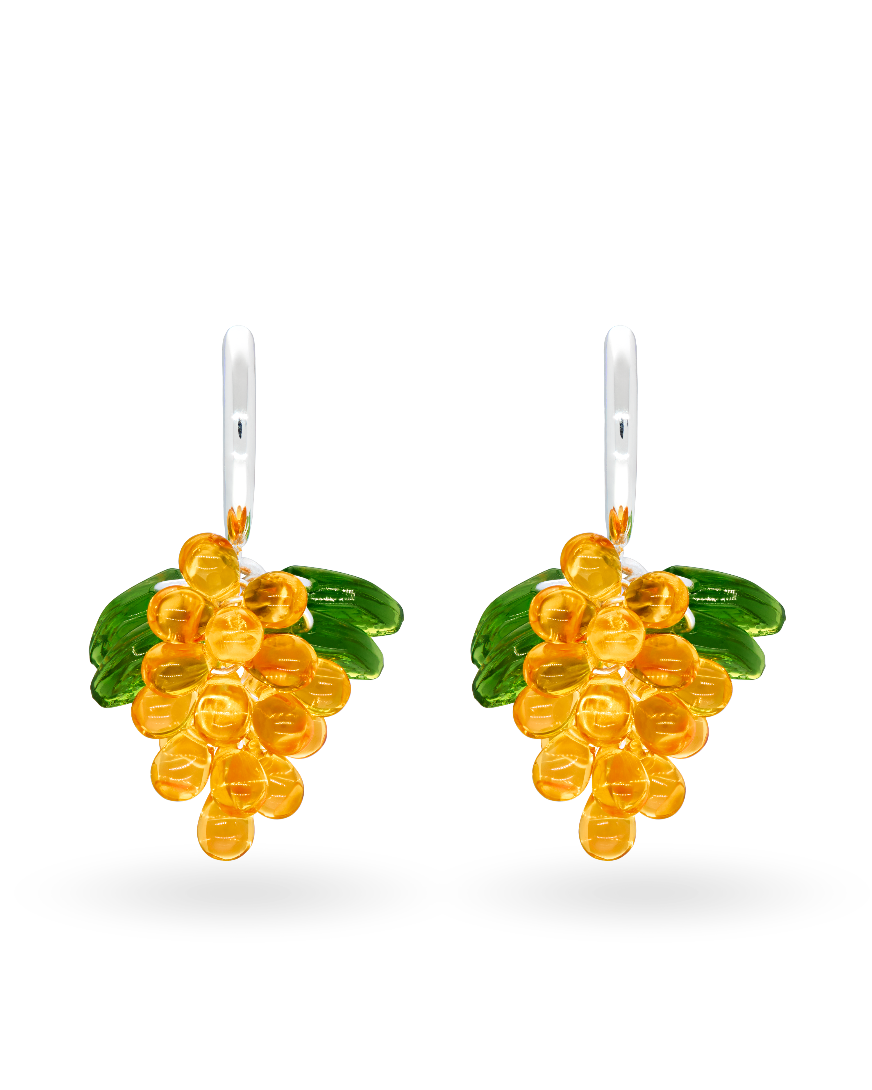 Apricot Jelly Earrings in Silver
