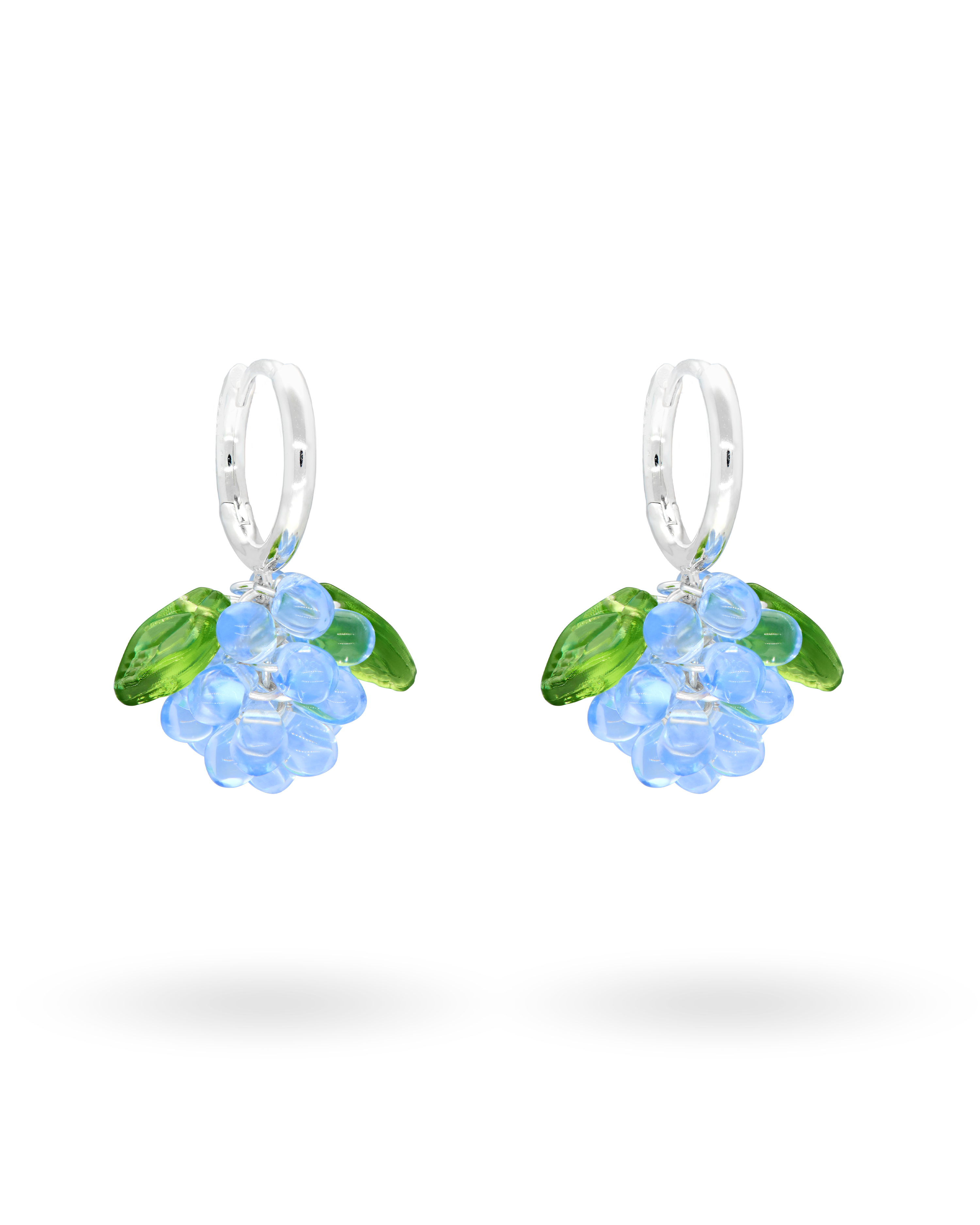 Mini Blueberry Jam Earrings in Silver