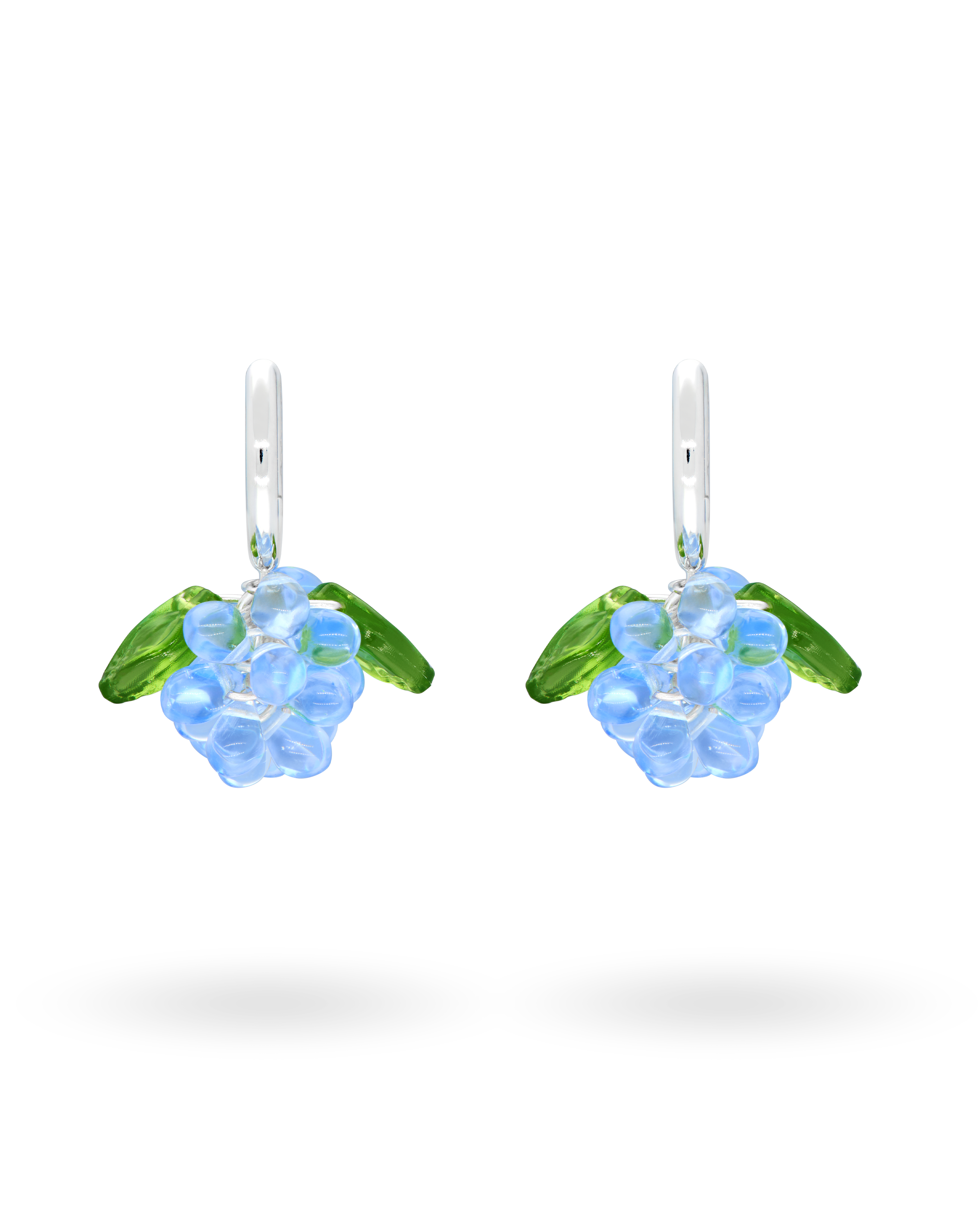 Mini Blueberry Jam Earrings in Silver