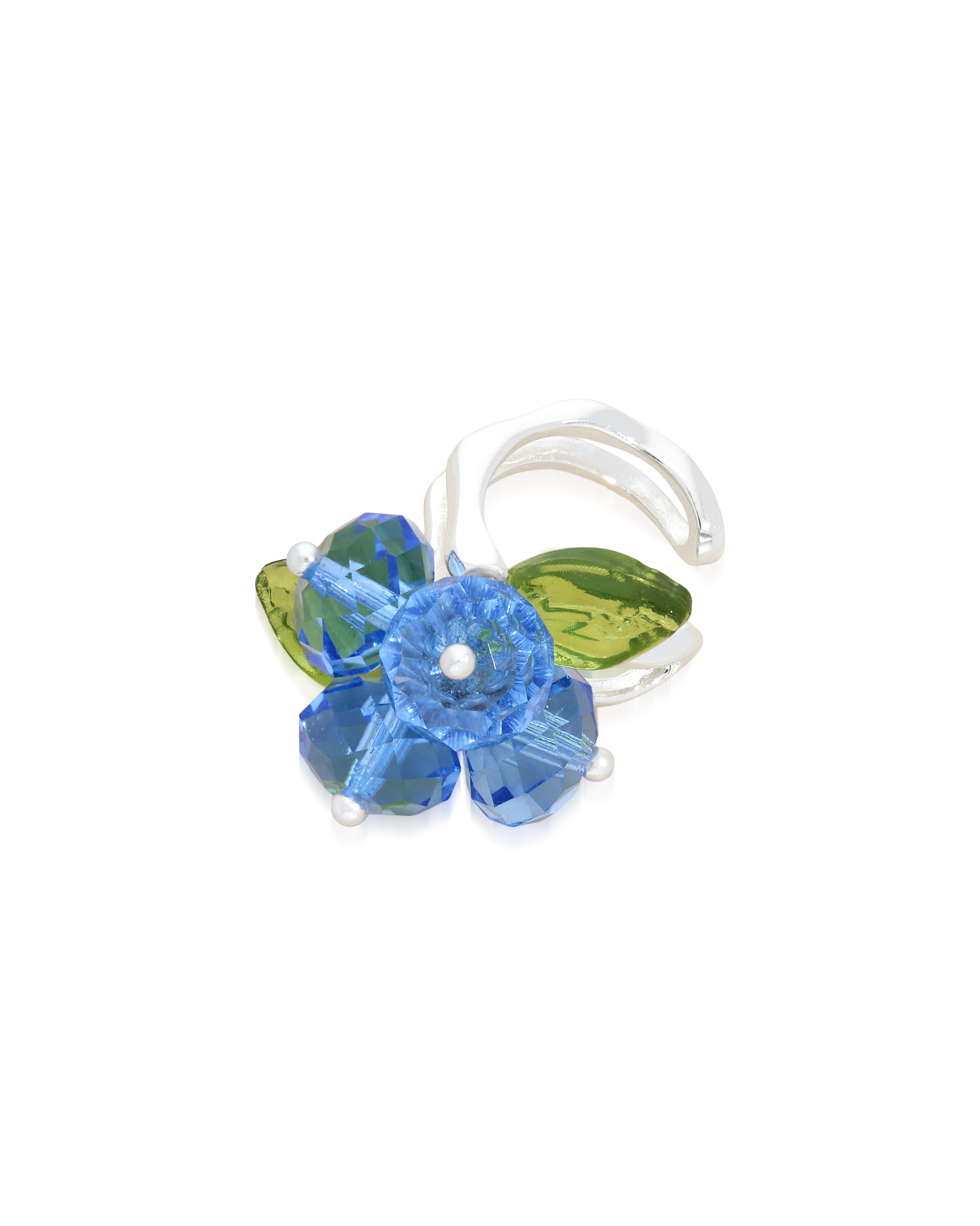 Blueberry Romance Earcuff in Silver