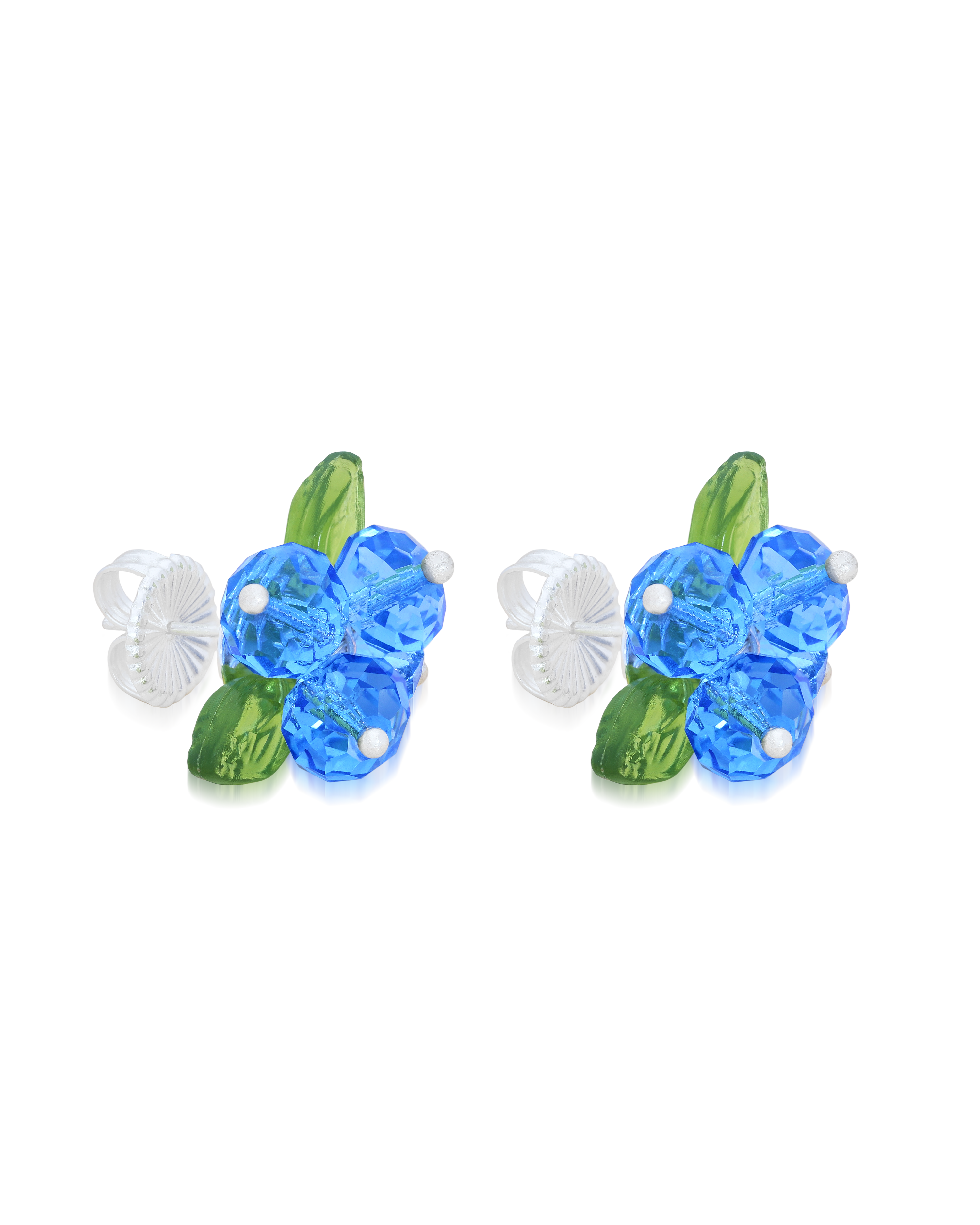 Blueberry Romance Earrings in Silver