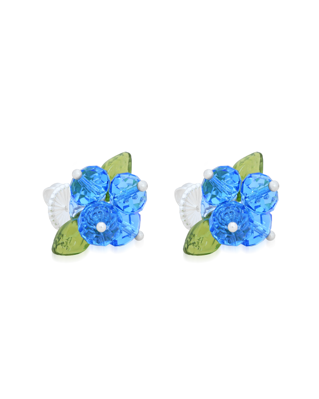 Blueberry Romance Earrings in Silver