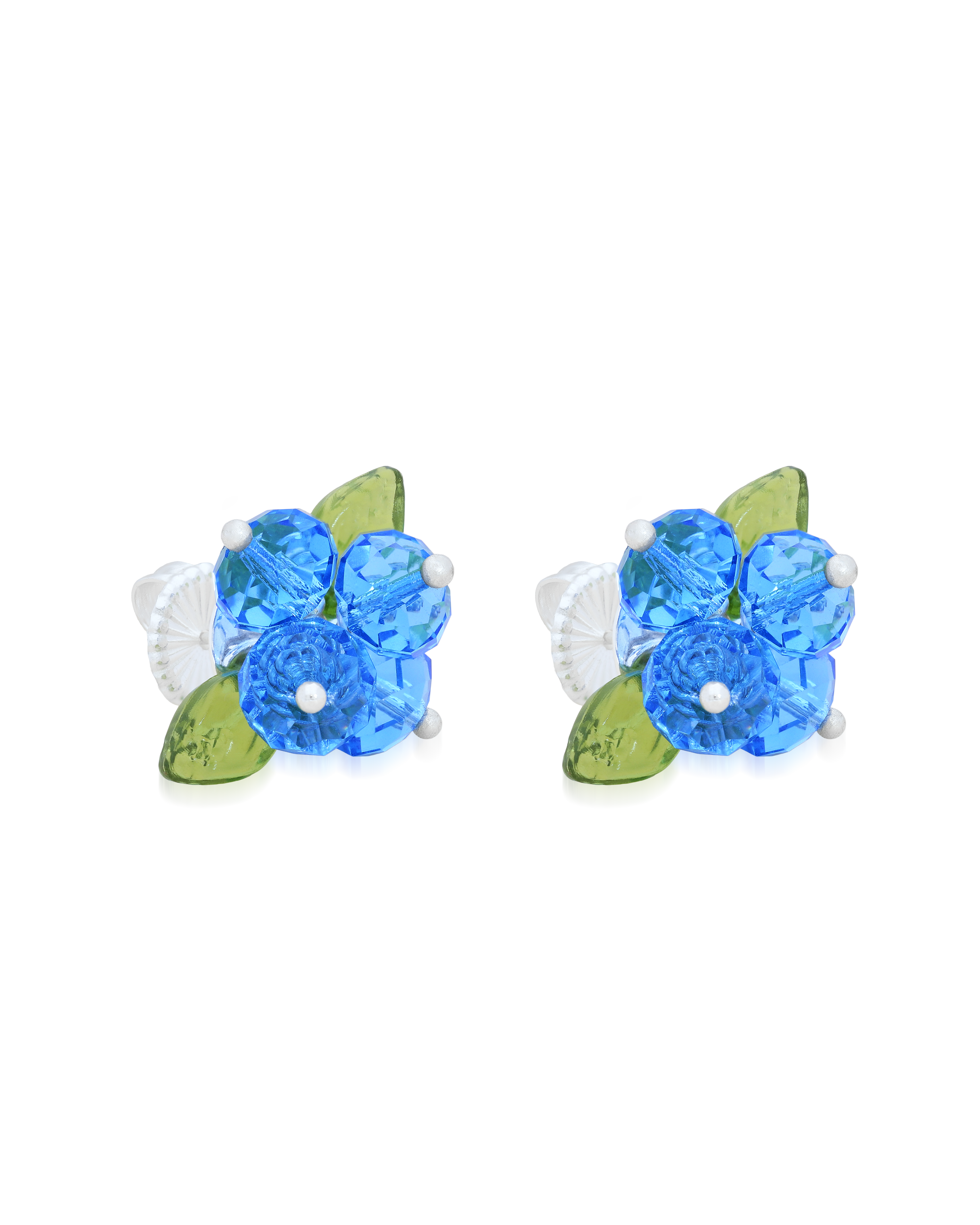 Blueberry Romance Earrings in Silver