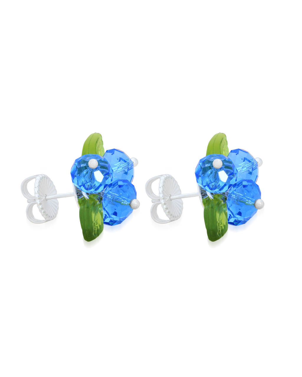 Blueberry Romance Earrings in Silver