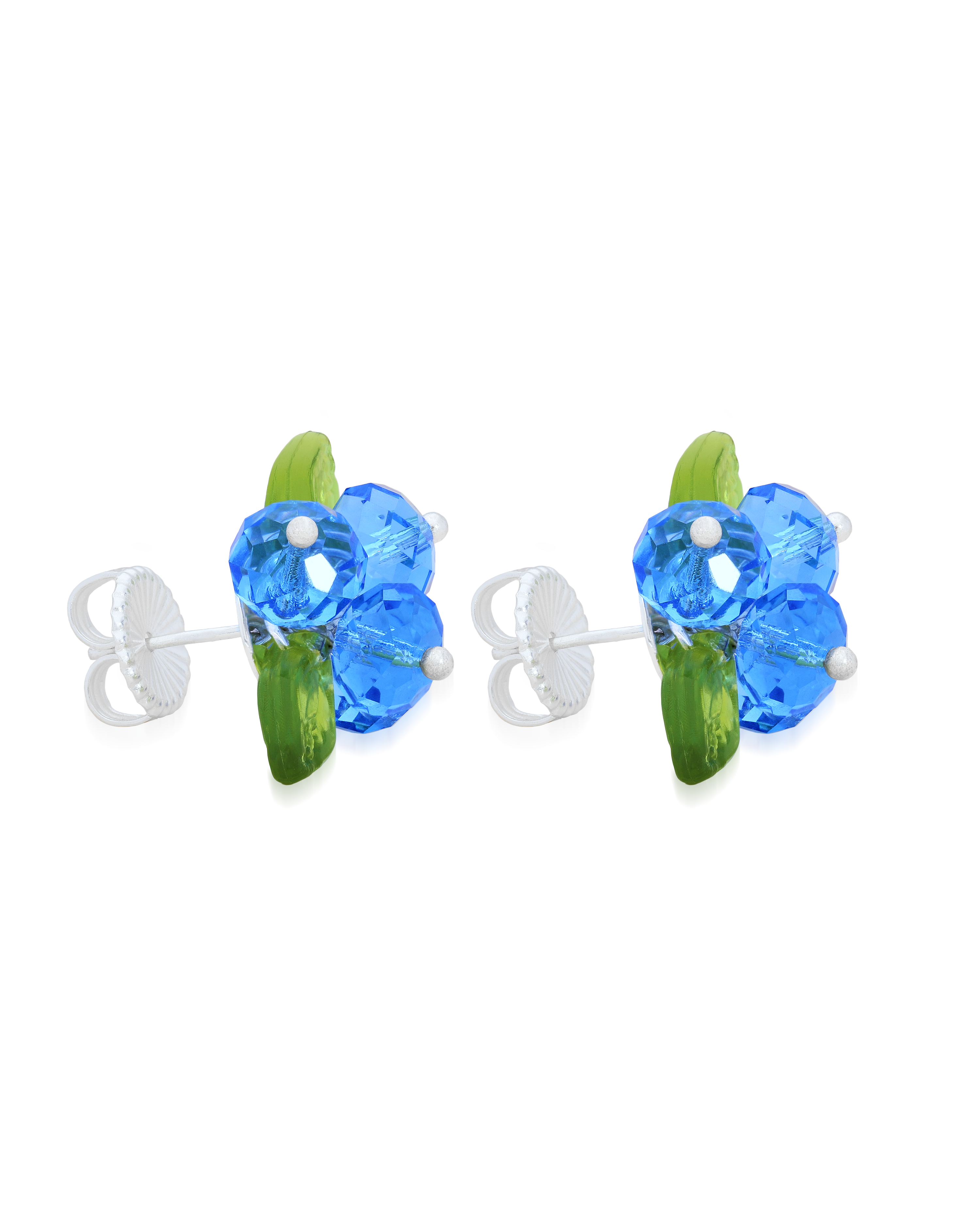 Blueberry Romance Earrings in Silver