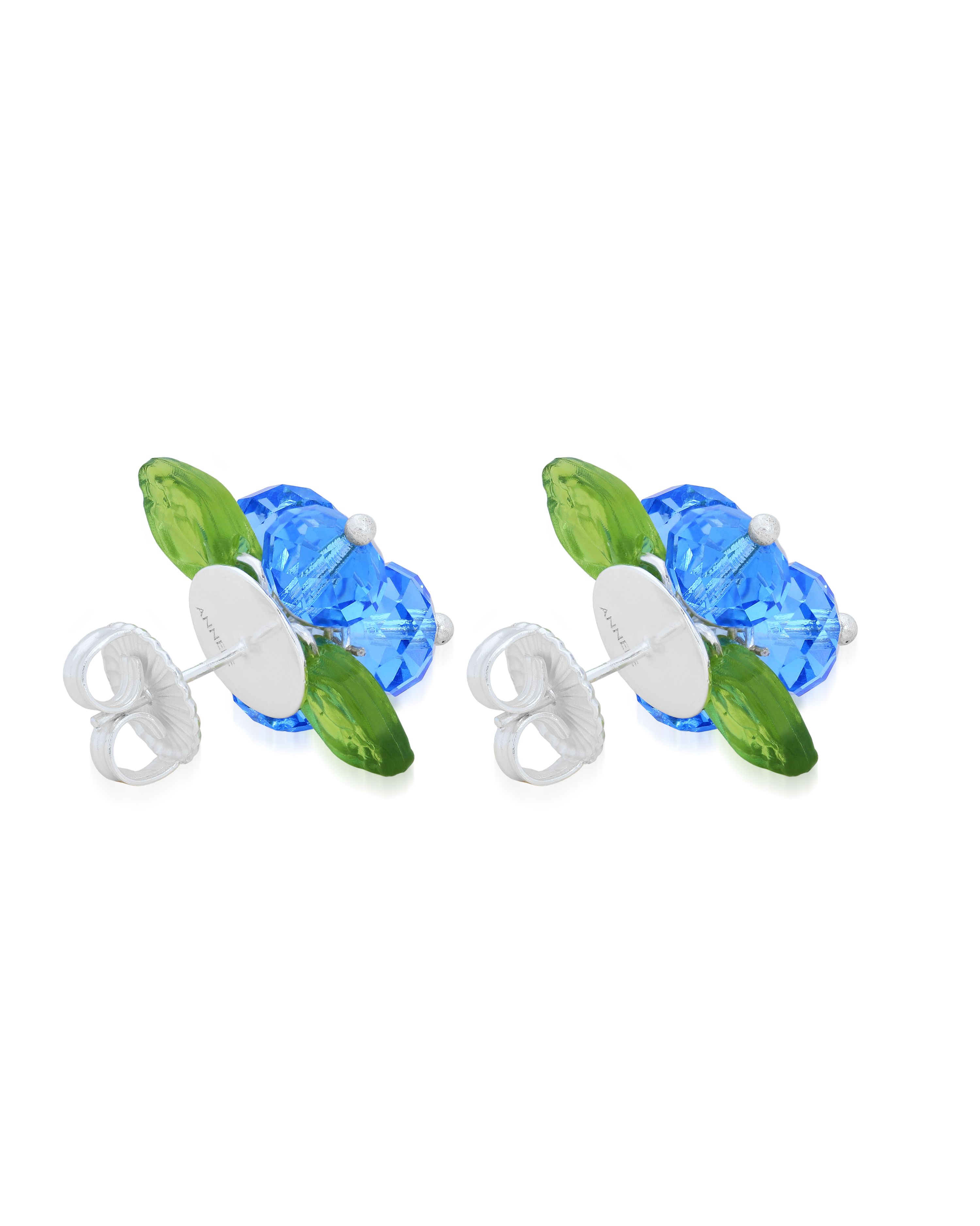 Blueberry Romance Earrings in Silver