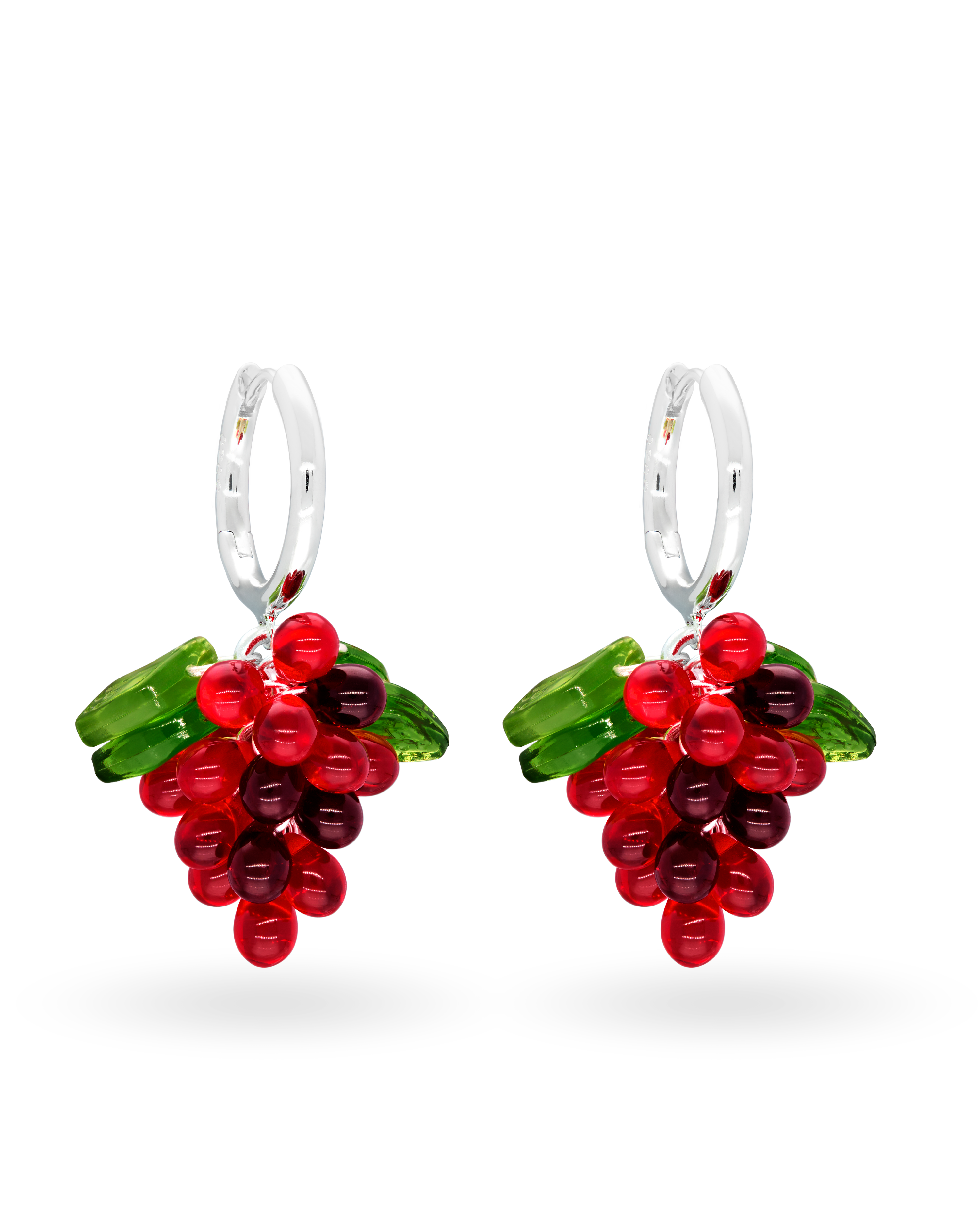 Candy Currant Jelly Earrings in Silver
