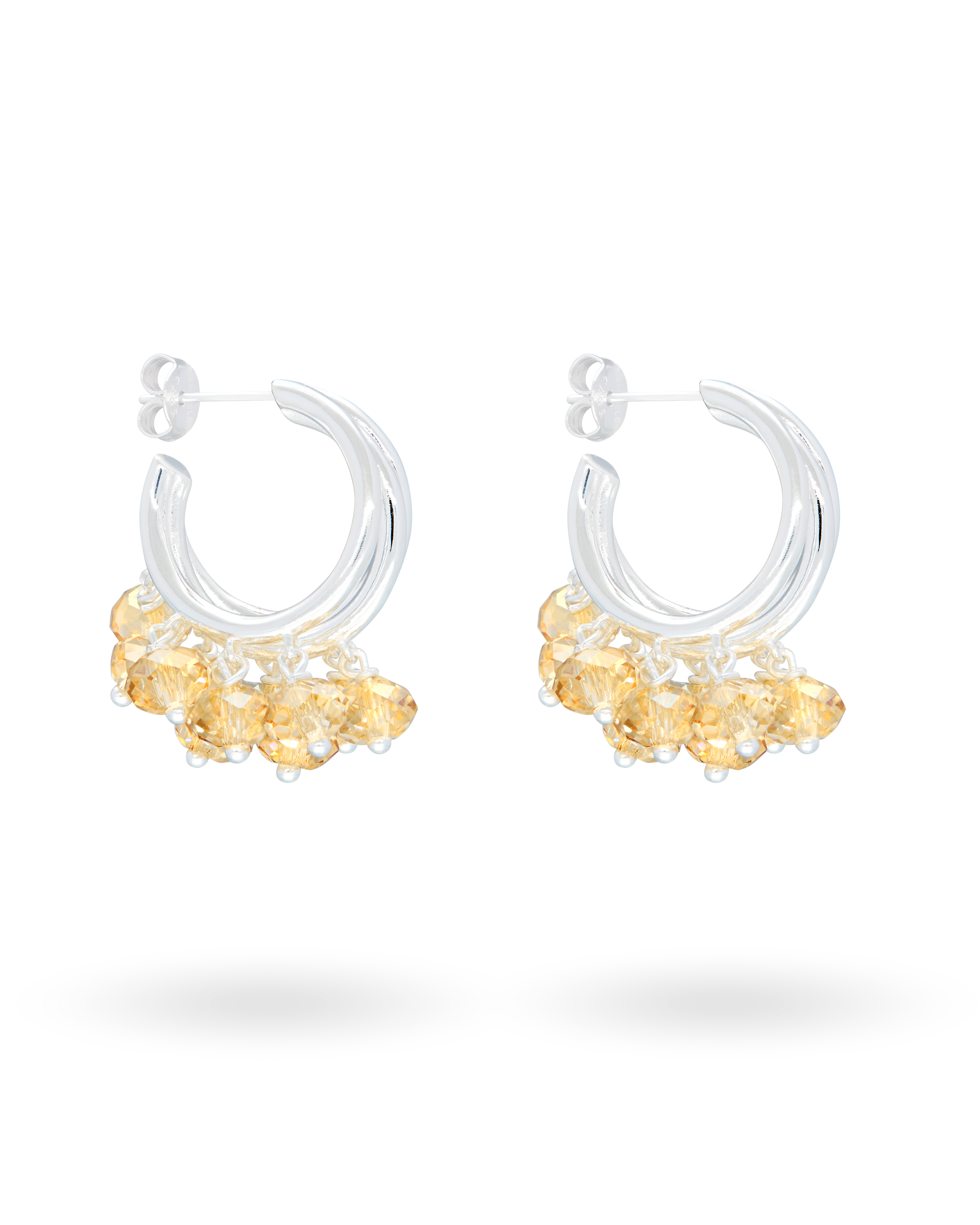 Cream Supreme Earrings in Silver