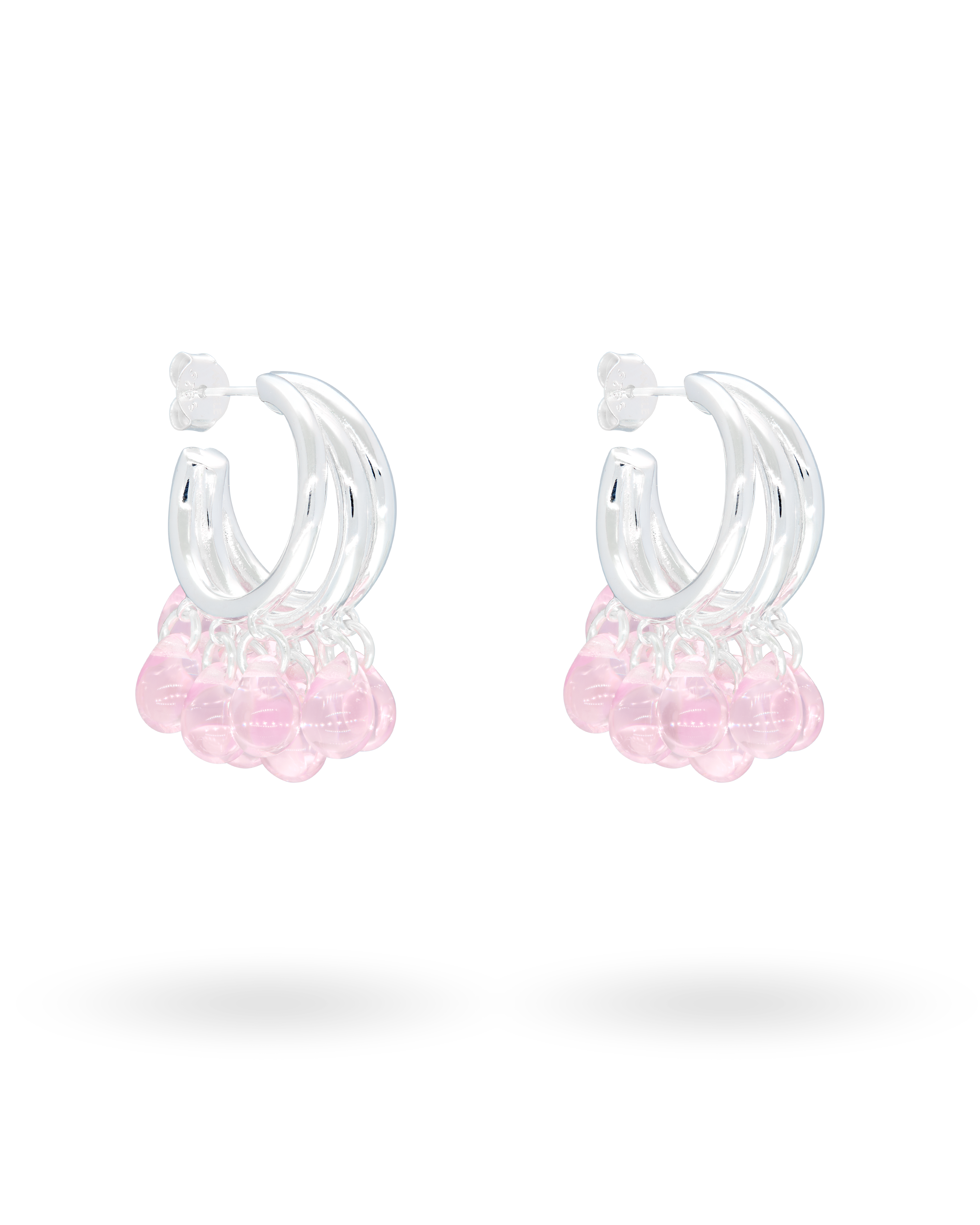 Fluffy Muffin Earrings in Silver